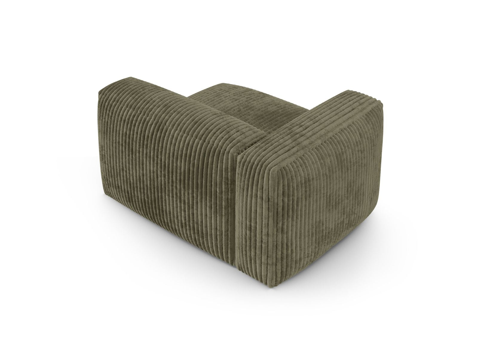 Elegantes 1-Sitzer Sofa Martina Wide XL links in Moss Green-Tilia, ideal für stilvolle Wohnräume. Hochwertige Materialien und modernes Design.