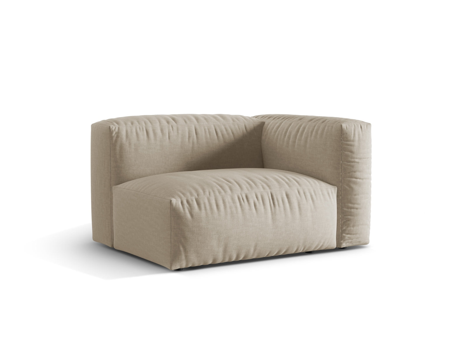 Elegantes Martina Modul rechts 1 Sitzer in sanftem Light Beige-Boston, ideal für stilvolle Wohnräume und vielseitige Sofa-Kombinationen.
