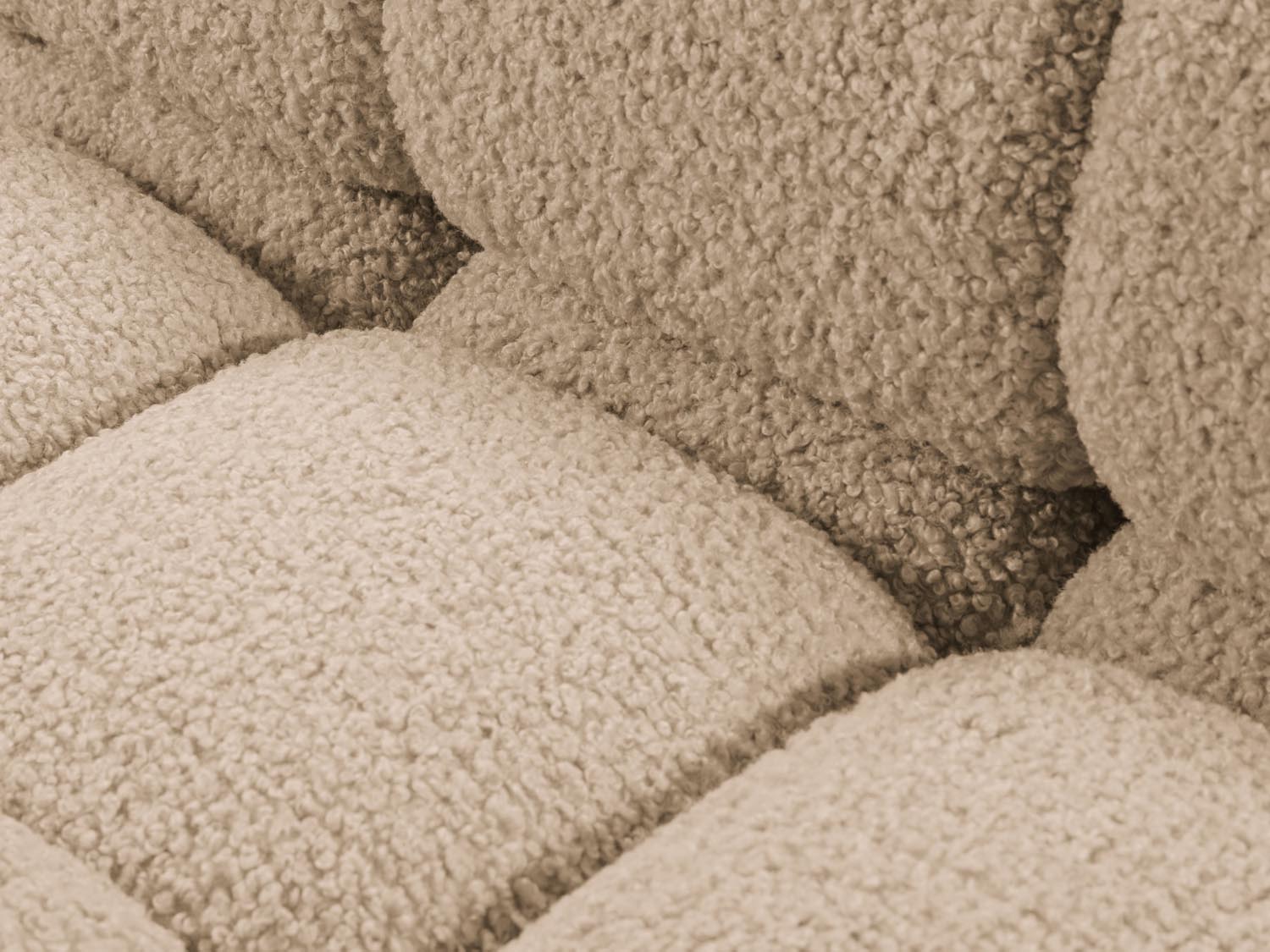 Elegantes Bellis Boucle Modul, 1-Sitzer in sanften Erdtönen, ideal für stilvolle und gemütliche Wohnräume.