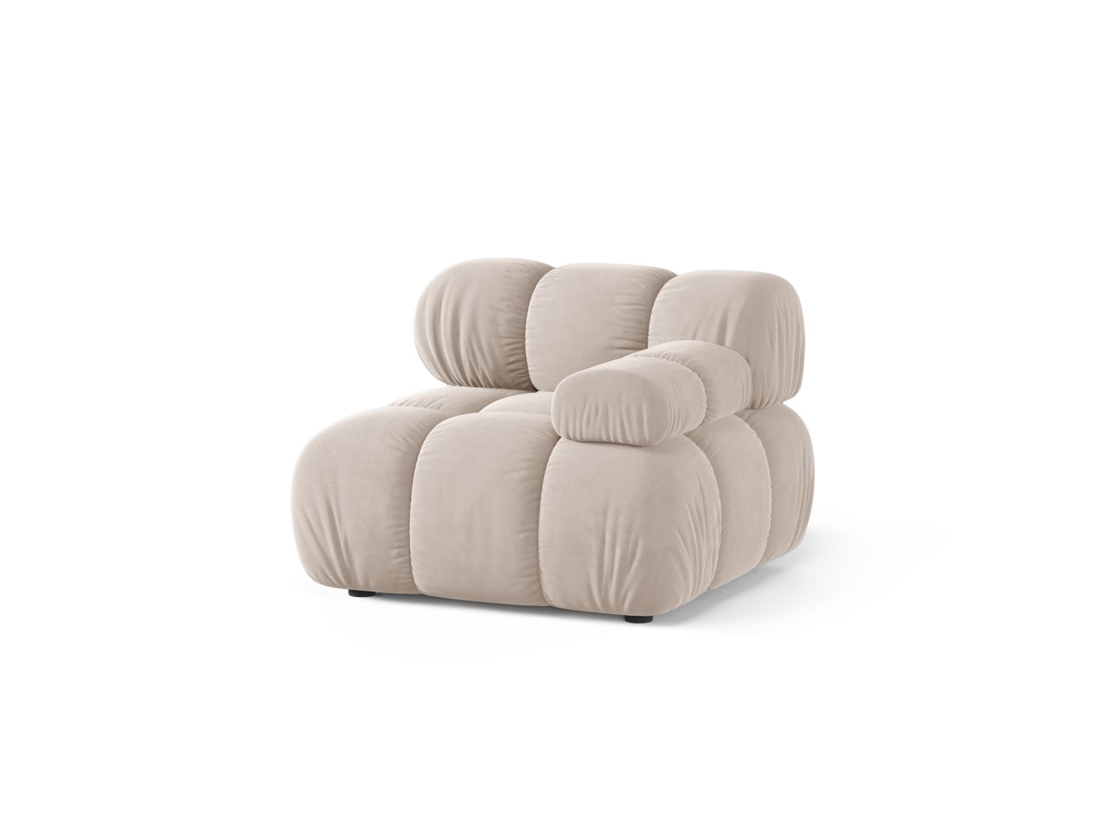 Elegantes 1-Sitzer Modul rechts Bellis in sanftem Light Beige-Venus, ideal für individuelle Wohnkonzepte und stilvolle Einrichtung.