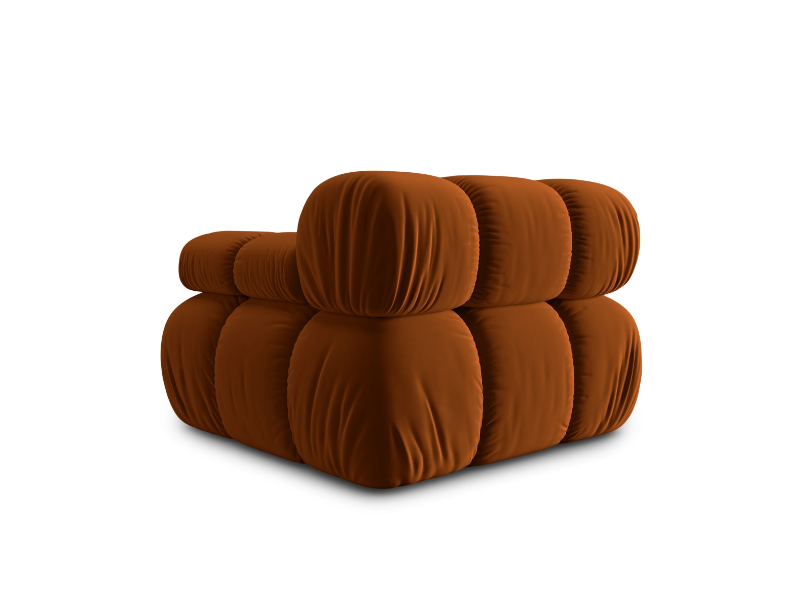 Stylisches Bellis Velour Modul rechts 1 Sitzer in sanftem Terracotta, perfekt für moderne und gemütliche Wohnlandschaften.