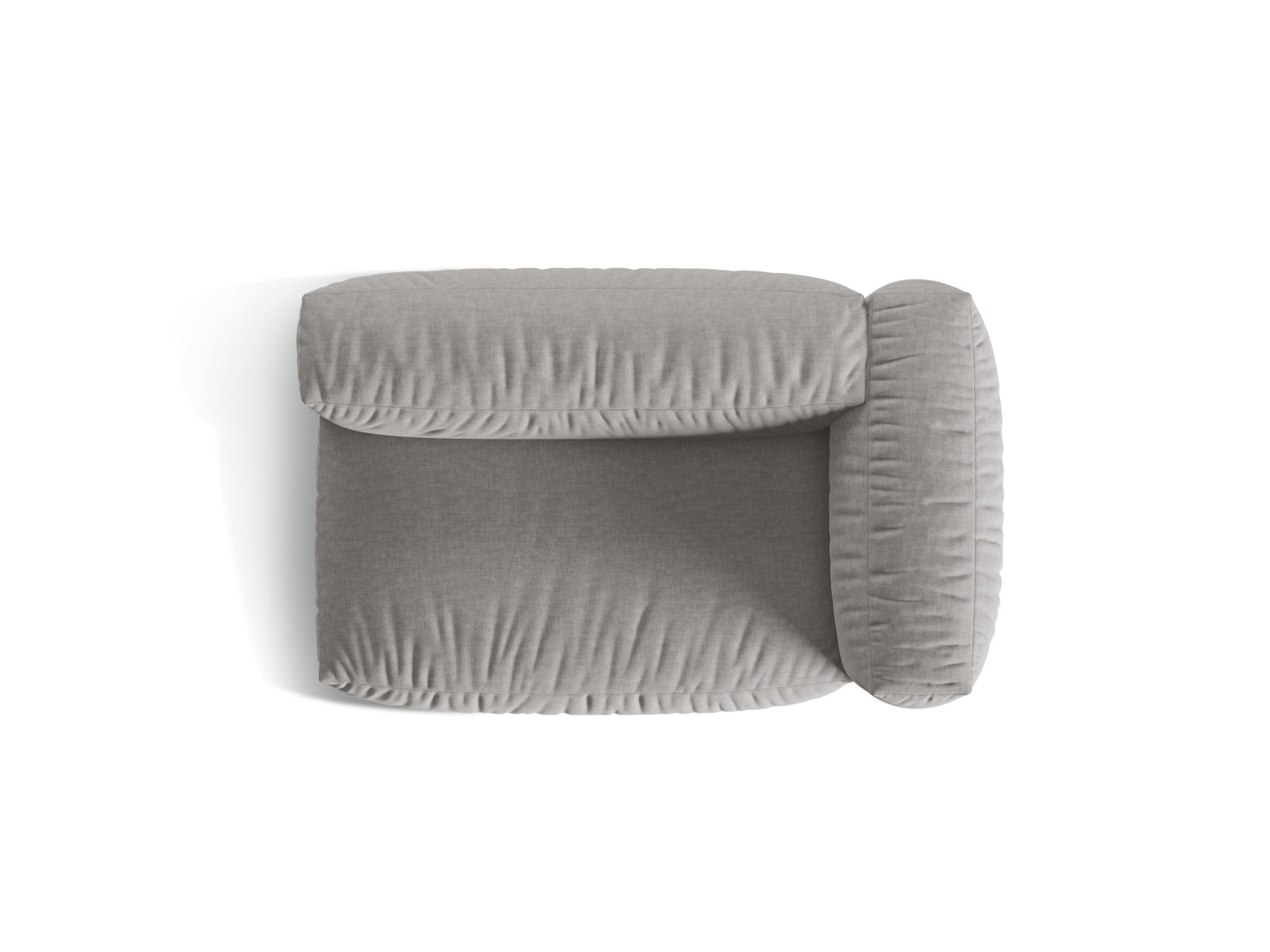 Rechter 1-Sitzer des Martina Moduls in stilvollem Grau, perfekt für anpassbare Wohnkonzepte und moderne Innenräume.