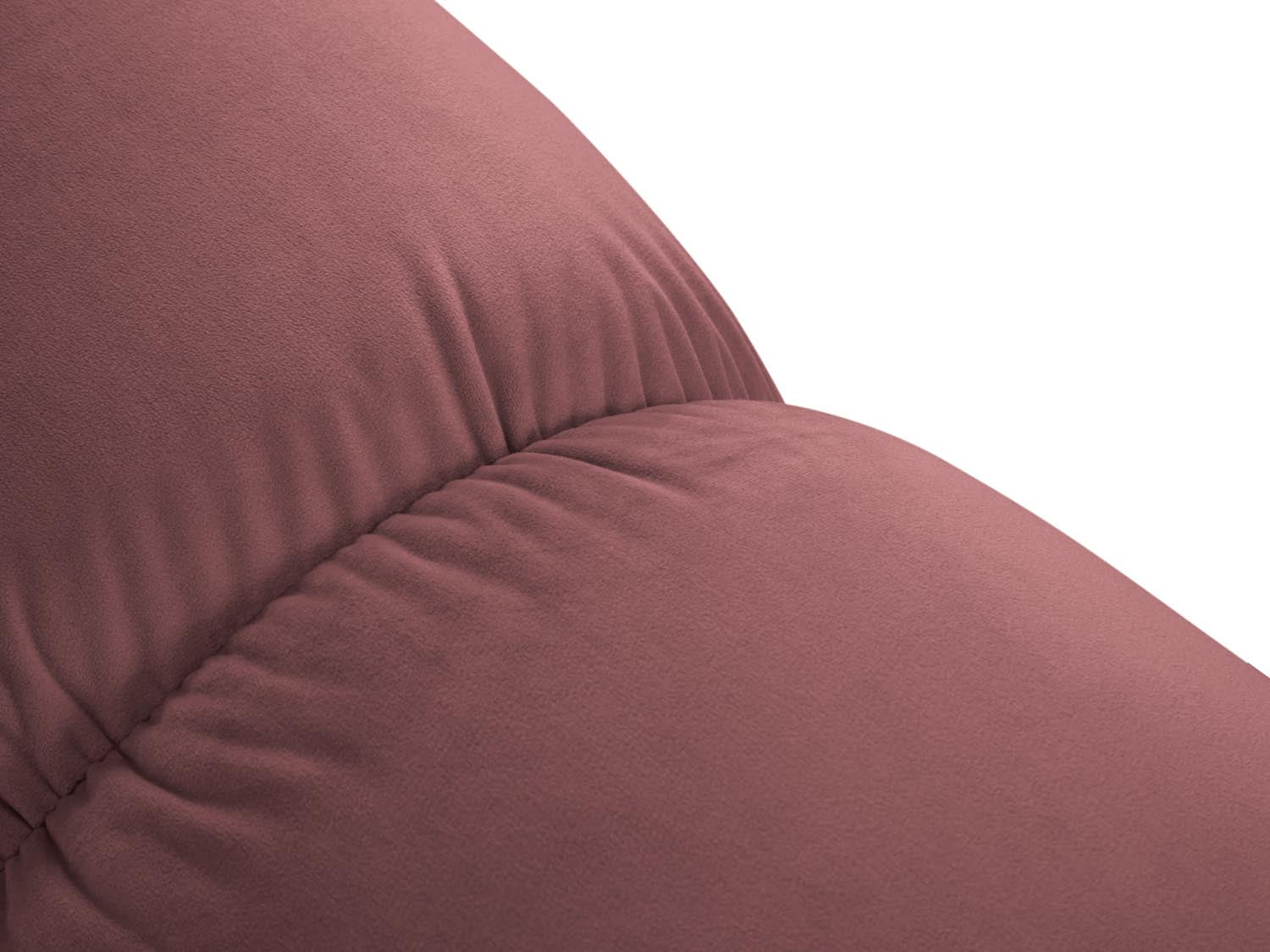 Eleganter Bellis Velour Modul Armless 1 Sitzer in sanftem Rosa, ideal für kreative Raumgestaltungen und flexible Sitzarrangements.