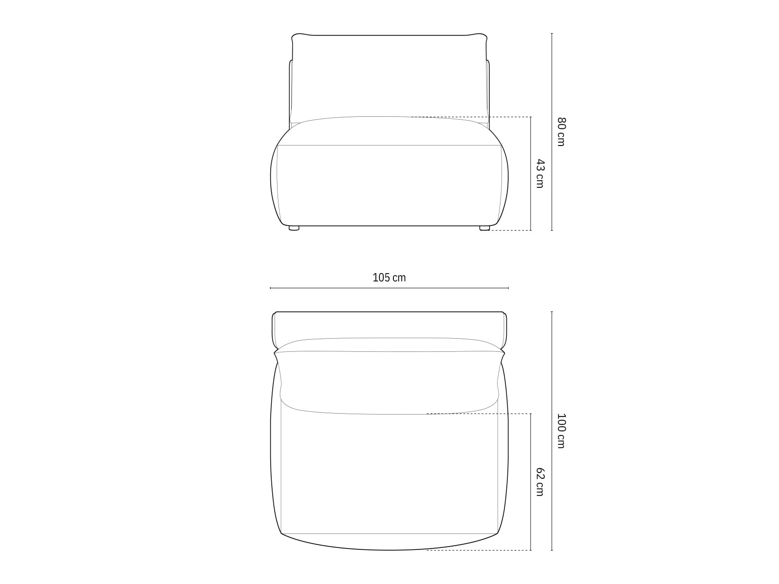 Eleganter Chris Velour Modul Armless 1 Sitzer in Sand-Casino, ideal für kreative Raumlösungen und zeitgemäße Einrichtungsideen.