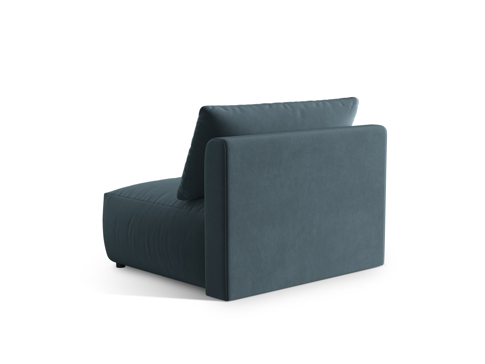 Eleganter Chris Velour Modul Armless 1 Sitzer in sanftem Pastellblau, ideal für kreative Raumgestaltungen und flexible Sitzarrangements.