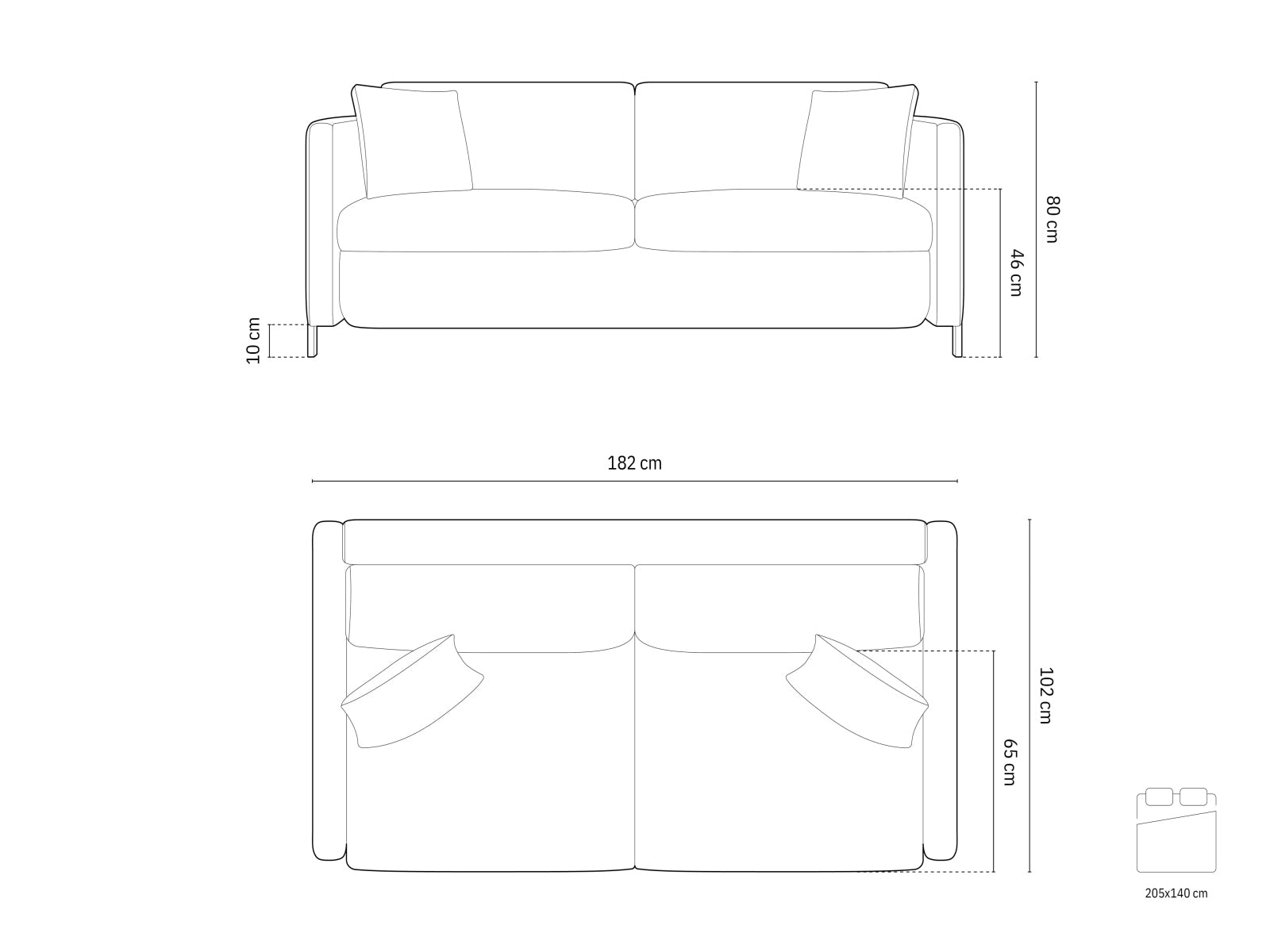 Elegantes Velours 2-Sitzer Sofa "Gloria" von Micadoni, ideal für stilvolle Wohnräume und als komfortables Schlafsofa.