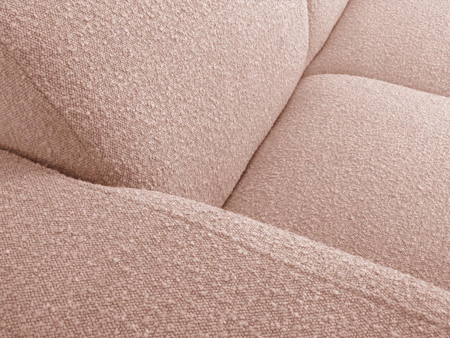 Elegantes 2-Sitzer Sofa Molino Boucle in sanftem Powder Pink, ideal für stilvolle Wohnräume und gemütliche Atmosphäre, von Micadoni.