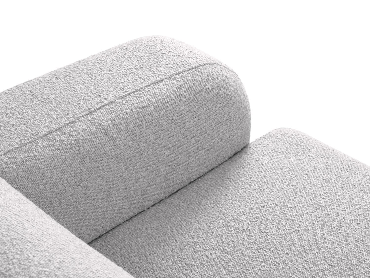 Stilvolles 2-Sitzer Sofa Molino Boucle in zartem Grau, perfekt für zeitgemäße Wohnräume. Hochwertige Verarbeitung von Micadoni.