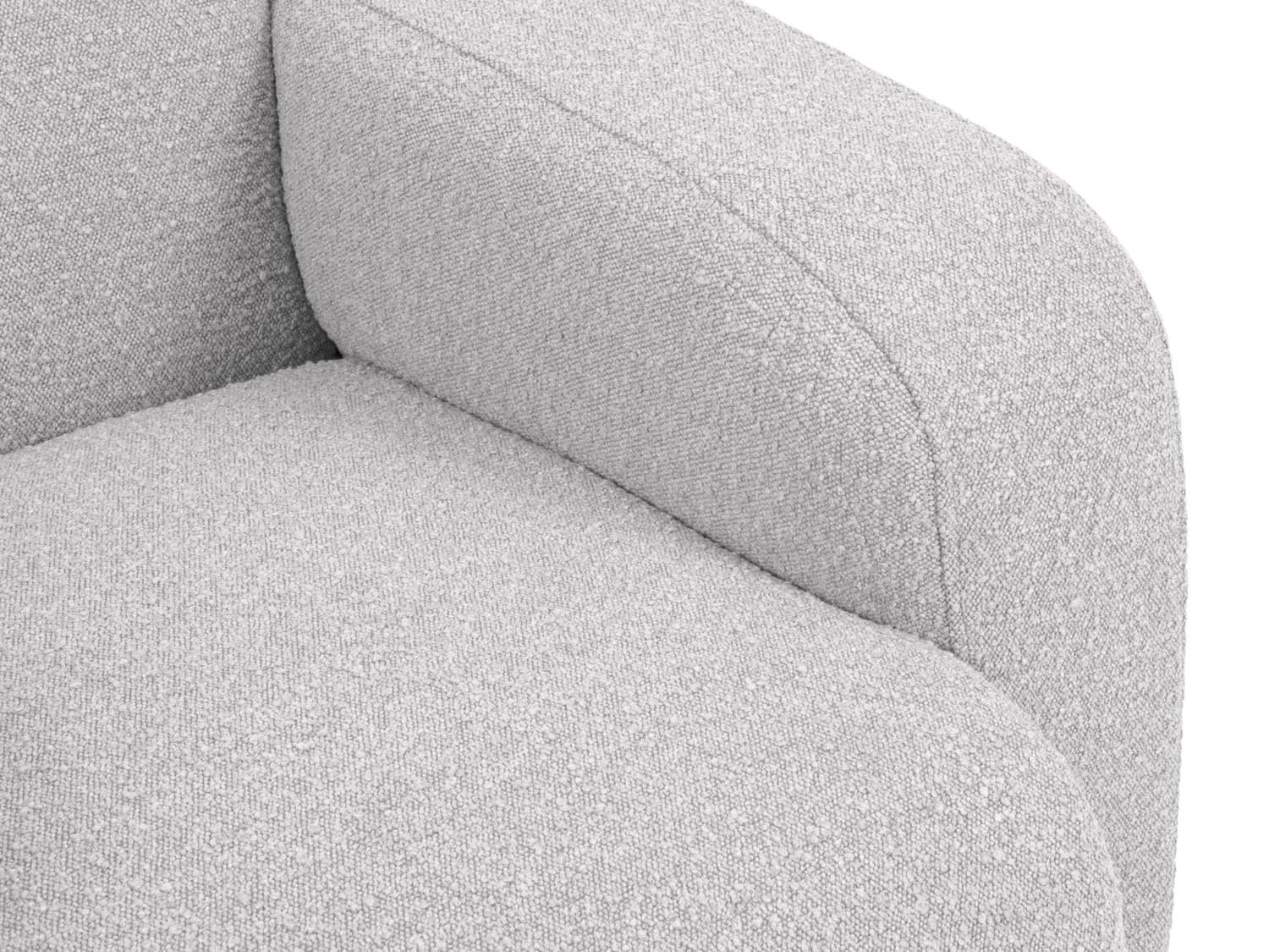 Elegantes 2-Sitzer Sofa Molino Boucle in sanftem Grau, ideal für moderne Interiors. Exquisite Qualität und Design von Micadoni.