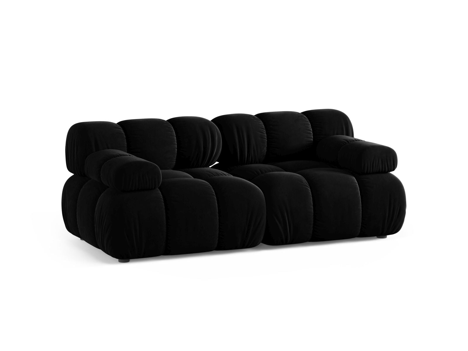 Elegantes 2-Sitzer Sofa Bellis in stilvollem Schwarz, ideal für moderne Wohnräume, erhältlich bei KAQTU Design AG.