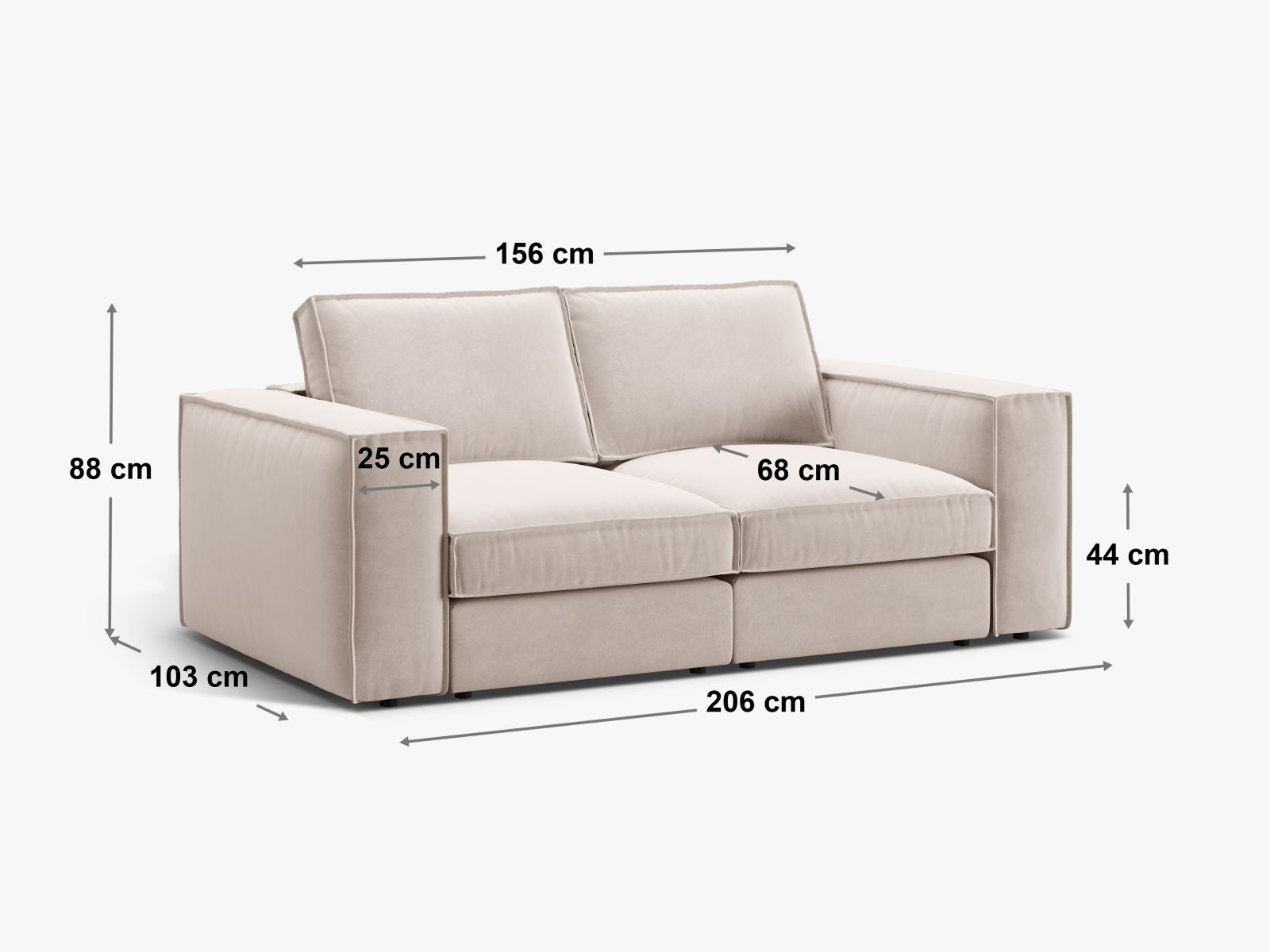 Modernes 2-Sitzer Sofa Pola von Micadoni, perfekt für entspannte Stunden und stilvolle Einrichtung in jedem Wohnraum.