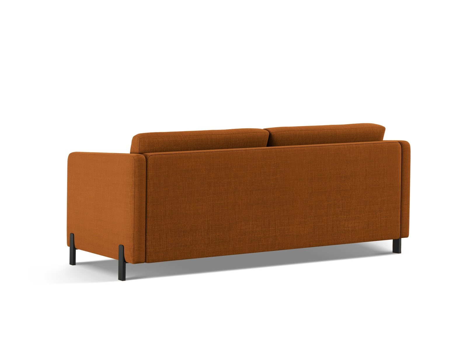 Elegantes 3-Sitzer Bettsofa Gloria in warmem Brick-Bjorn, ideal für Wohnräume und Gästezimmer, bietet Schlafkomfort und modernes Design.