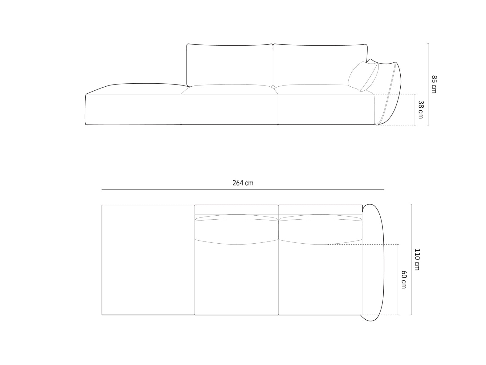 Stilvolles Kaelle 4-Sitzer L-Sofa in tiefem Flaschengrün, perfekt für einladende und zeitgemäße Wohnräume. Hochwertige Verarbeitung von Micadoni.
