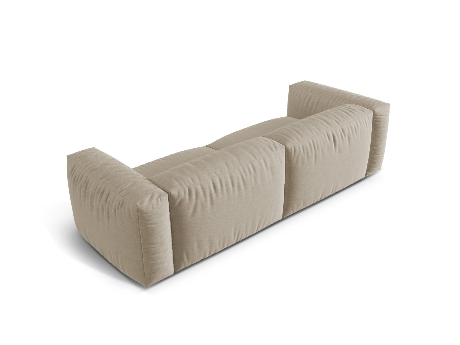 Modernes Martina 3-Sitzer Sofa in sanftem Beige, vielseitig und anpassbar, perfekt für gemütliche und elegante Wohnambiente.