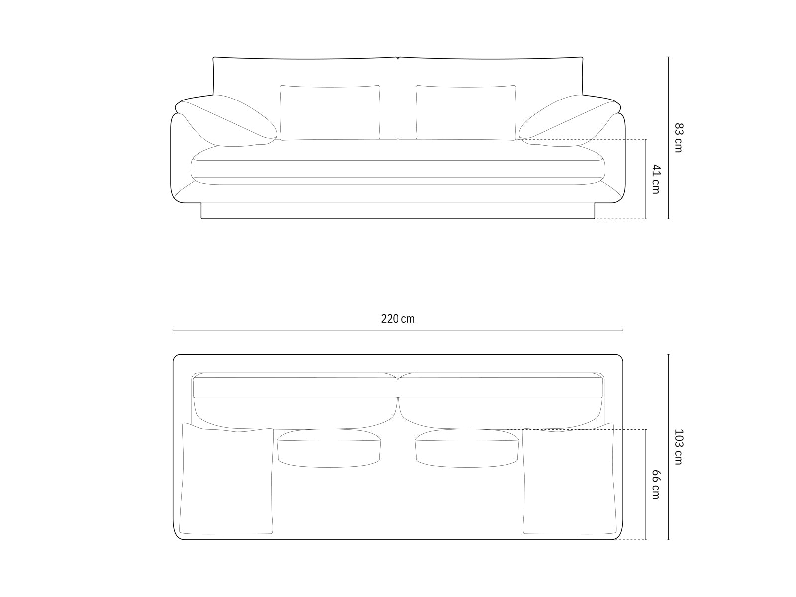 Stilvolles 3-Sitzer Sofa Torino in sanftem Ivory-Ton, perfekt für moderne und einladende Wohnambiente.