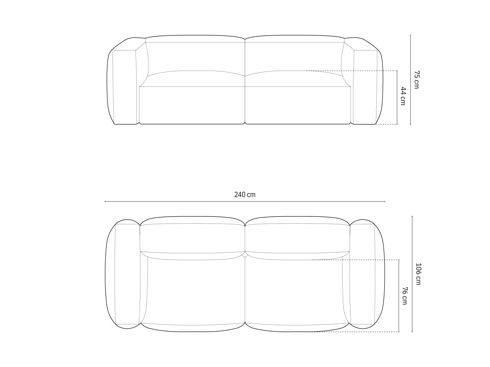 Elegantes 3-Sitzer Sofa Martina von Micadoni, perfekt für moderne Wohnkonzepte, vereint Komfort und Flexibilität in einem ansprechenden Design.