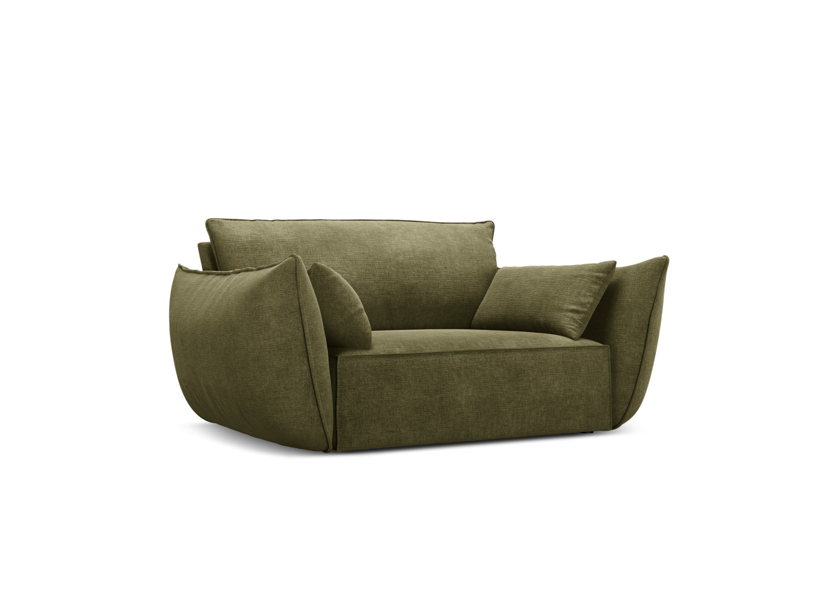 Eleganter Kaelle Sessel mit einem Sitz in einem sanften Grünton, ideal für stilvolle Wohnräume und gemütliche Entspannung.