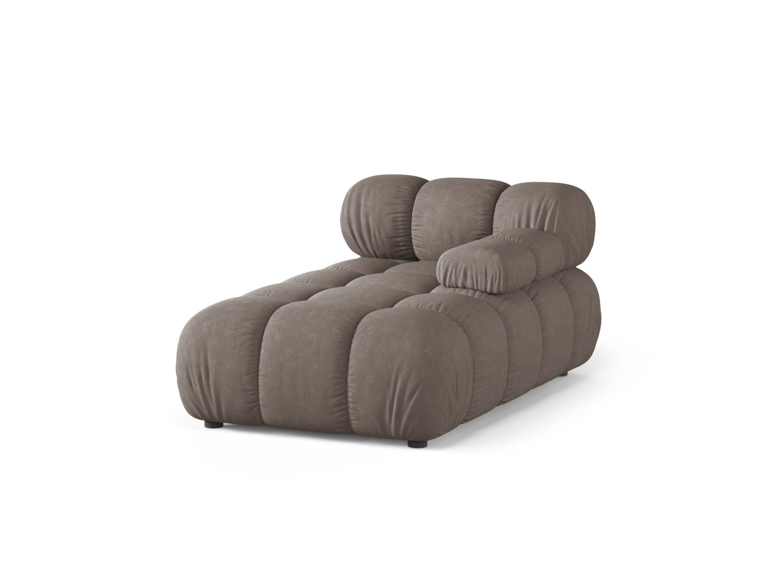 Elegante 1-Sitzer Chaise Longue rechts Bellis in stilvollem Cappuccino-Liberty, ideal für moderne Wohnräume und vielseitige Sofa-Kombinationen.