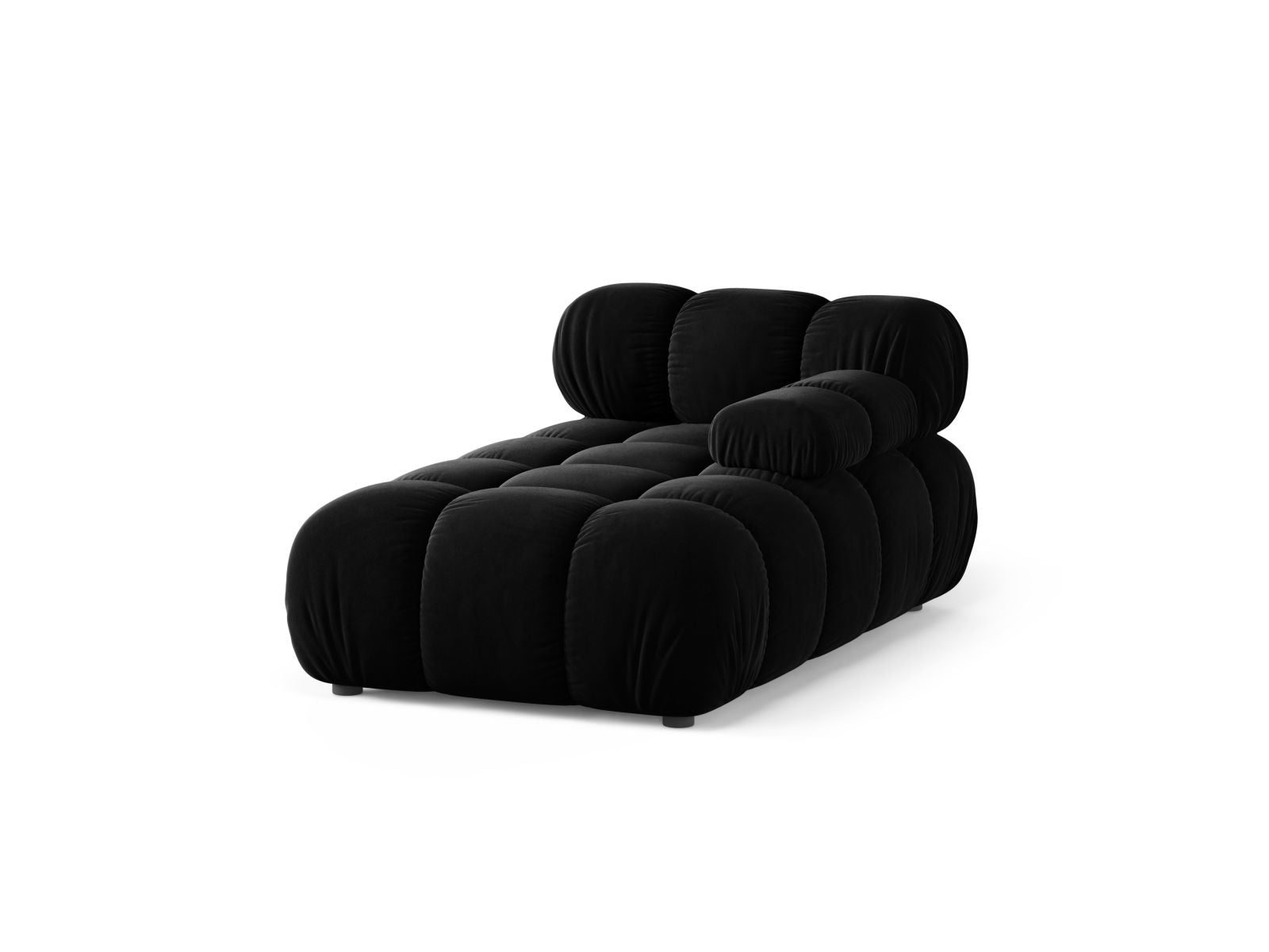 Elegante 1-Sitzer Chaise Longue rechts Bellis in stilvollem Schwarz, ideal für moderne Wohnräume und vielseitige Sofa-Kombinationen.