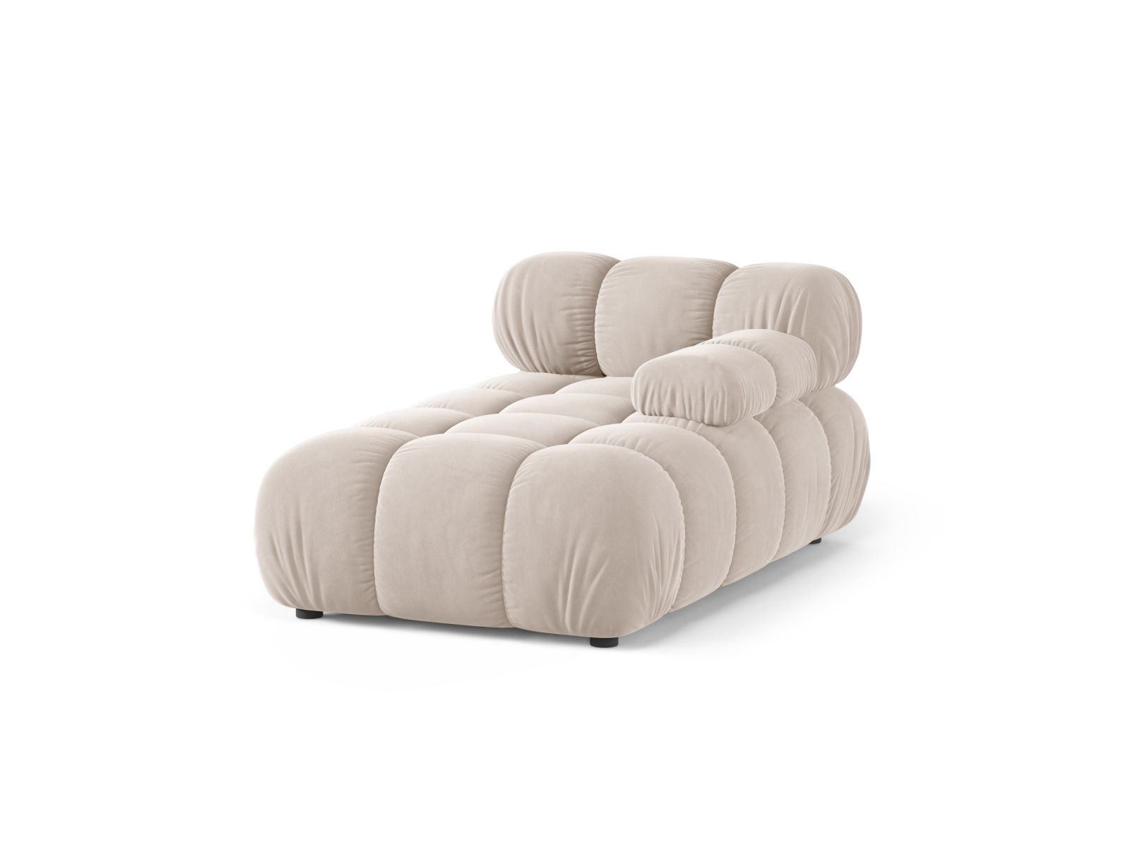 Elegante 1-Sitzer Chaise Longue rechts Bellis in sanftem Beige, ideal für stilvolle Wohnräume und vielseitige Sofa-Kombinationen.
