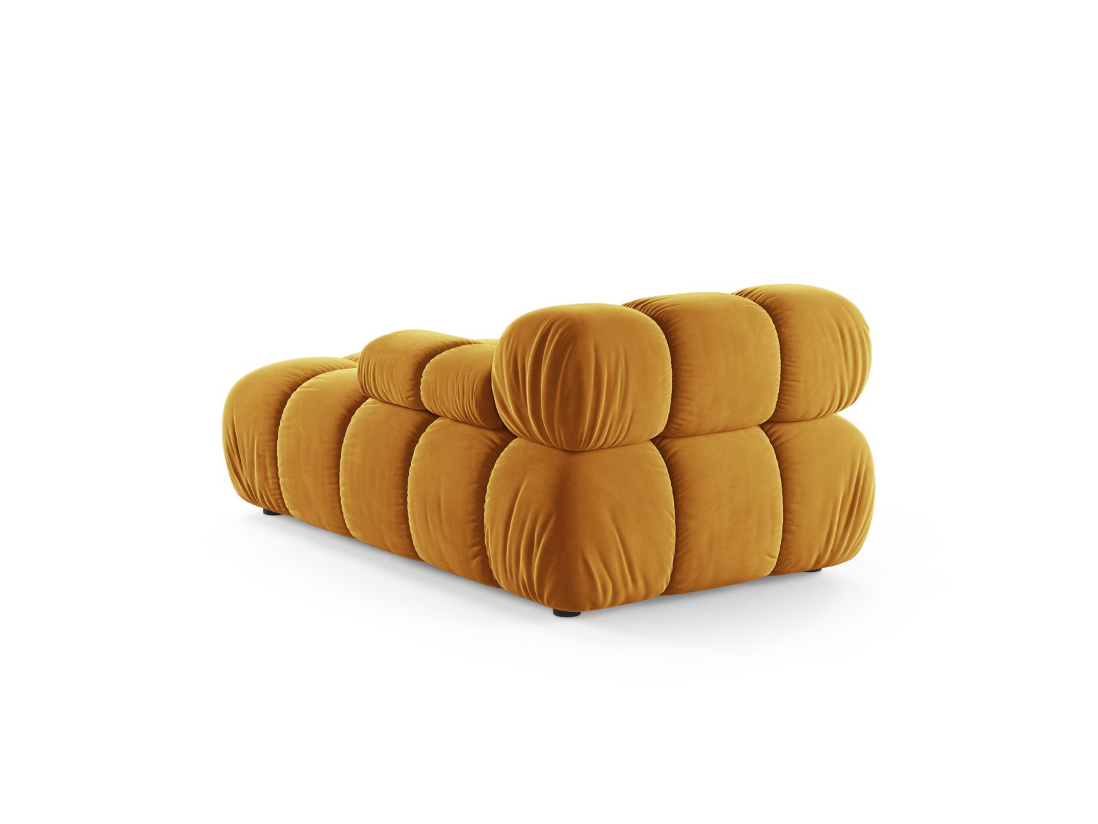 Elegante 1-Sitzer Chaise Longue rechts Bellis in strahlendem Gelb, ideal für kreative und komfortable Wohnräume.