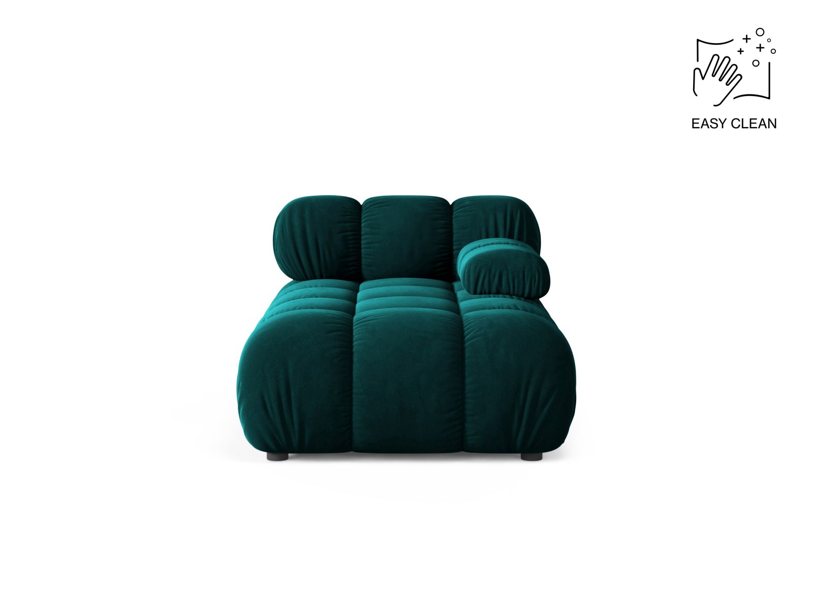 1-Sitzer Chaise Longue rechts Bellis in Deep Petrol-Venus präsentiert im Onlineshop von KAQTU Design AG. Modulares Sofa ist von Micadoni