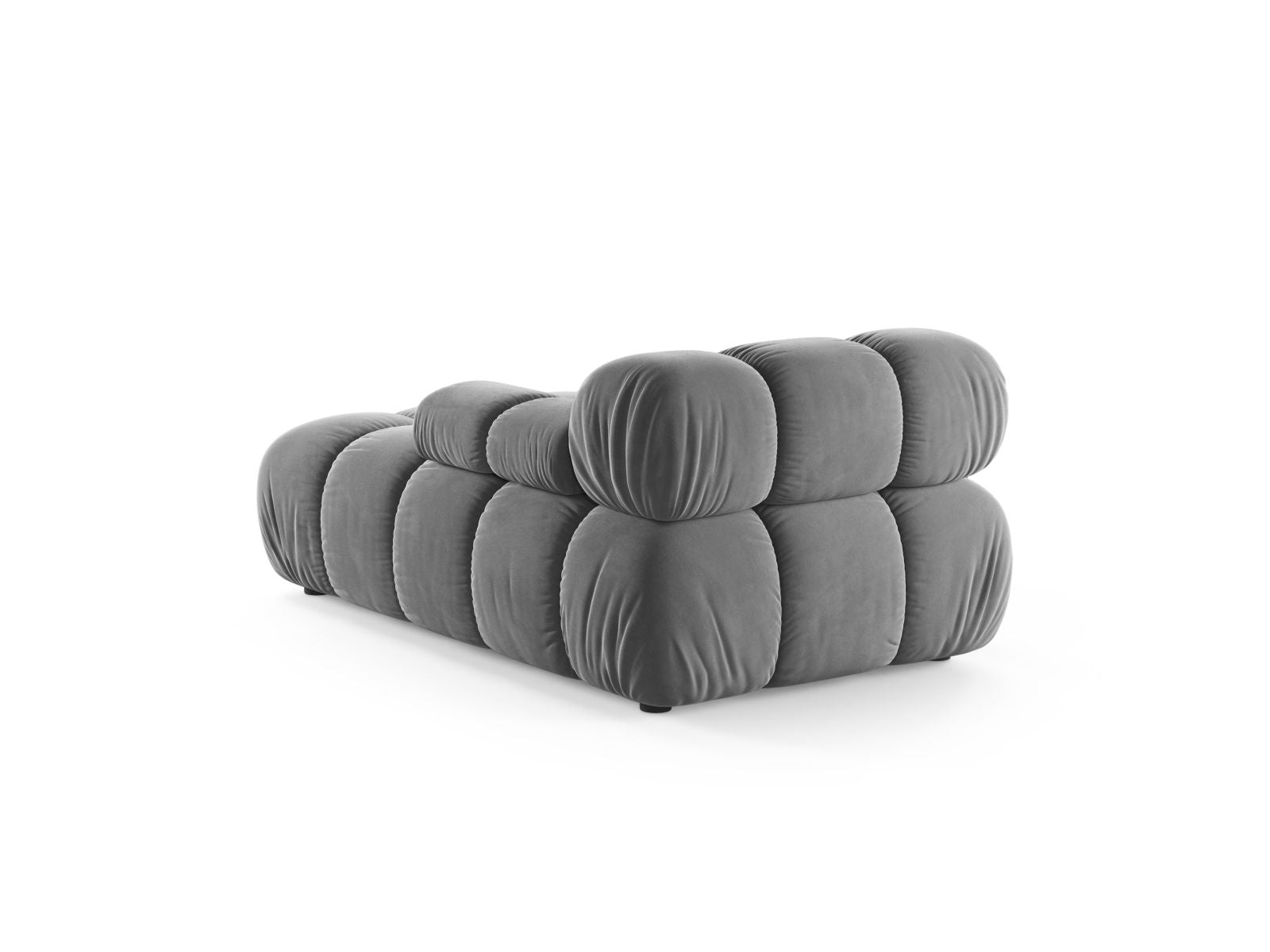 Elegante 1-Sitzer Chaise Longue rechts Bellis in stilvollem Grau, ideal für stilvolle Wohnräume und entspannende Momente.
