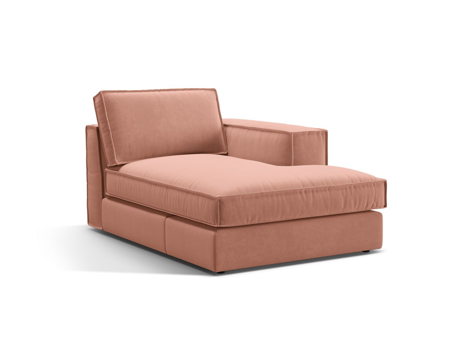 Elegante 1-Sitzer Chaise Longue rechts in Pink-Salvador, Teil des modularen Sofas von Micadoni, ideal für stilvolle Wohnräume.
