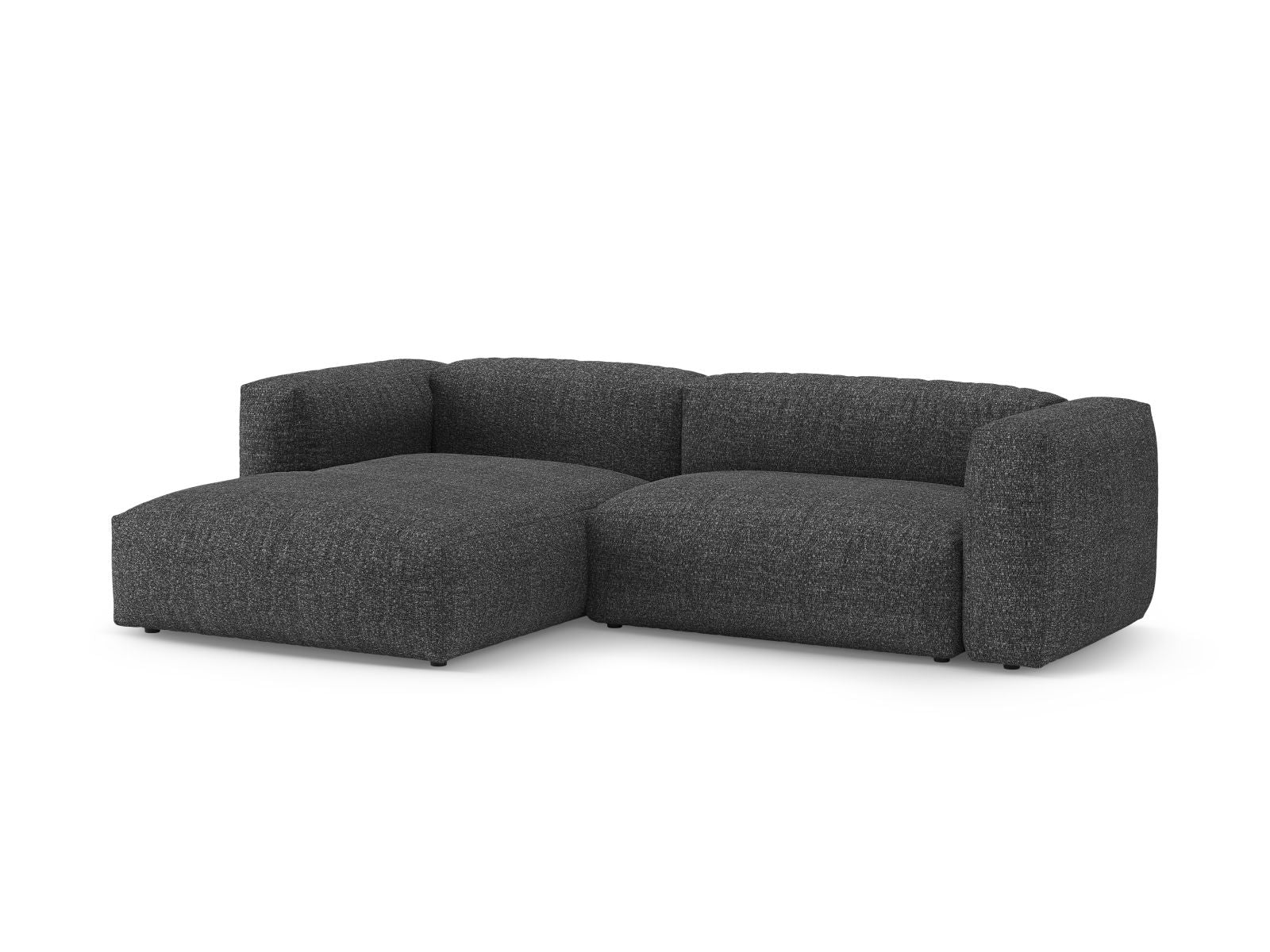 Stylisches 4-Sitzer Ecksofa Martina in Anthrazit mit praktischer Schlaffunktion und Stauraum, ideal für moderne Wohnräume.