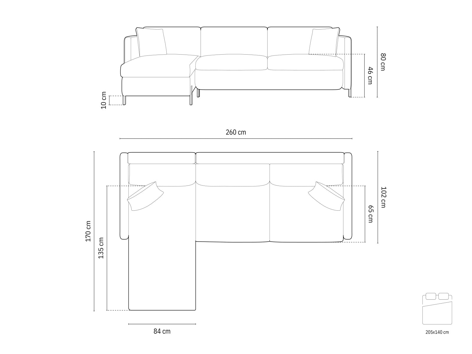 Stylisches 4-Sitzer Ecksofa in Velours, linksseitig, mit praktischer Schlaffunktion und integriertem Stauraum für zusätzlichen Komfort.