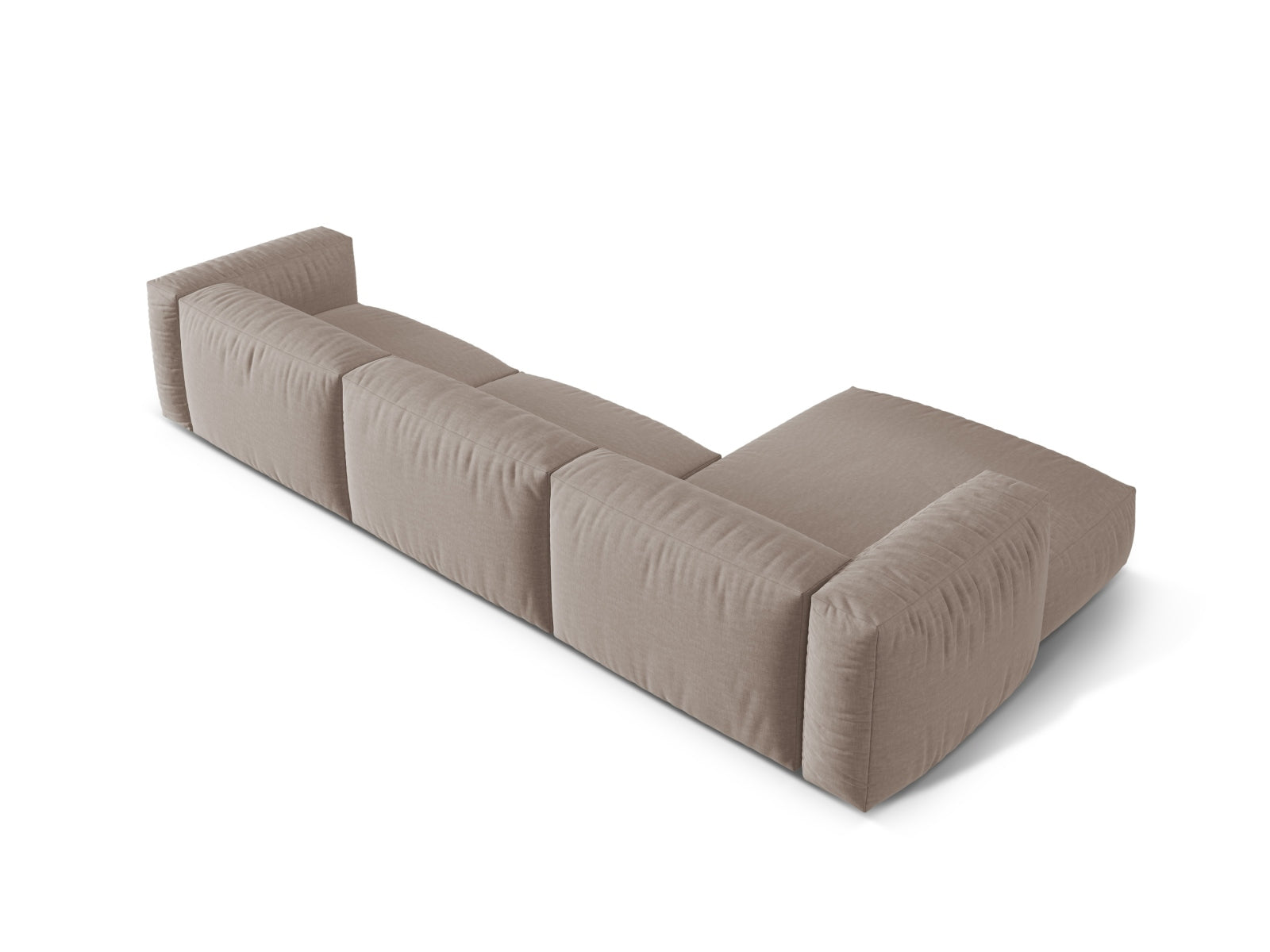Elegantes, modulares Ecksofa Martina in Dunkelbeige, 3-Sitzer, ideal für stilvolle Wohnräume. Vielseitig und anpassbar für individuellen Komfort.