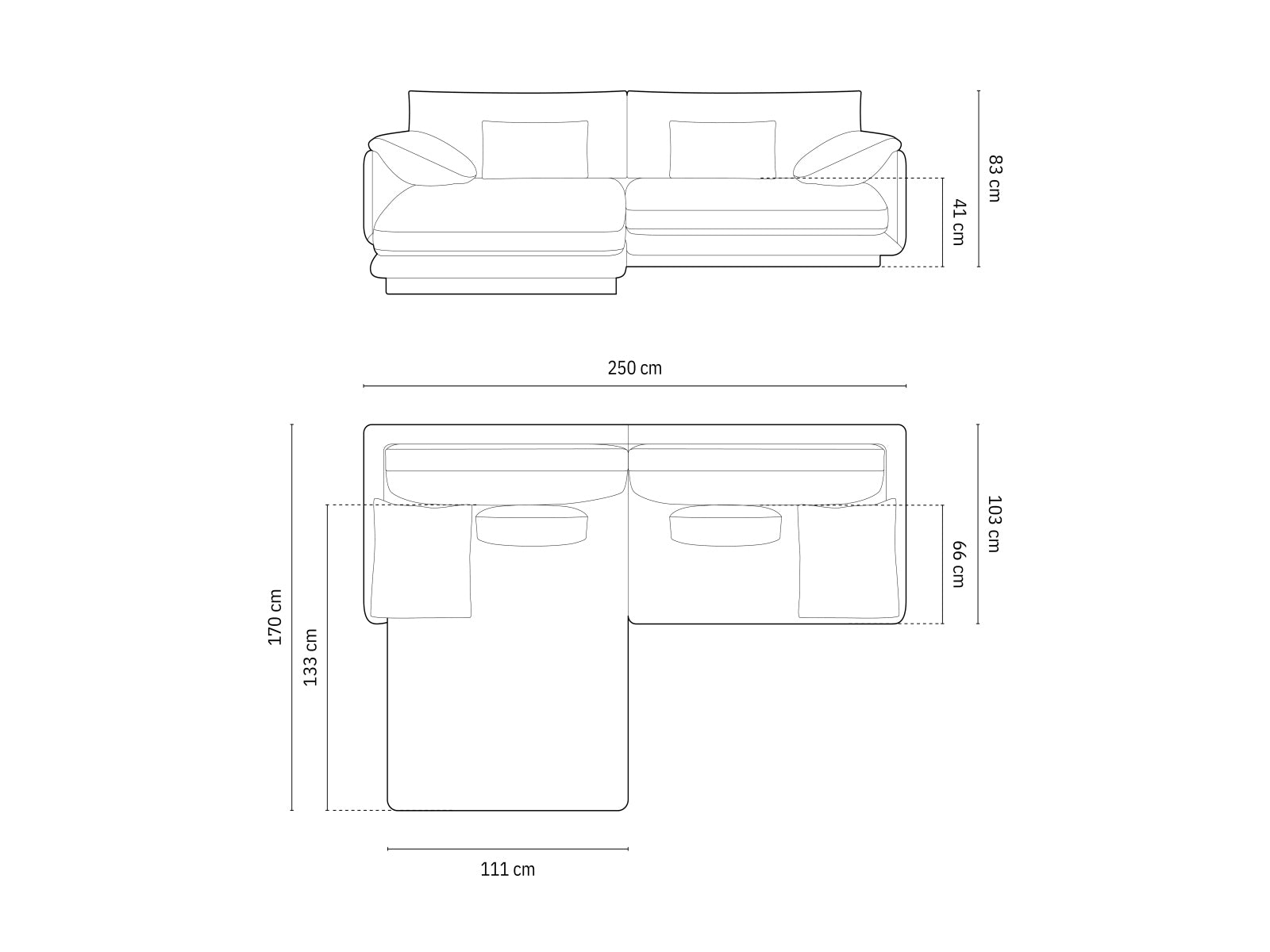 Elegantes Torino Ecksofa links in zartem Ivory-Wind, ideal für stilvolle Wohnräume. Großzügiges 4-Sitzer L-Sofa von Micadoni.