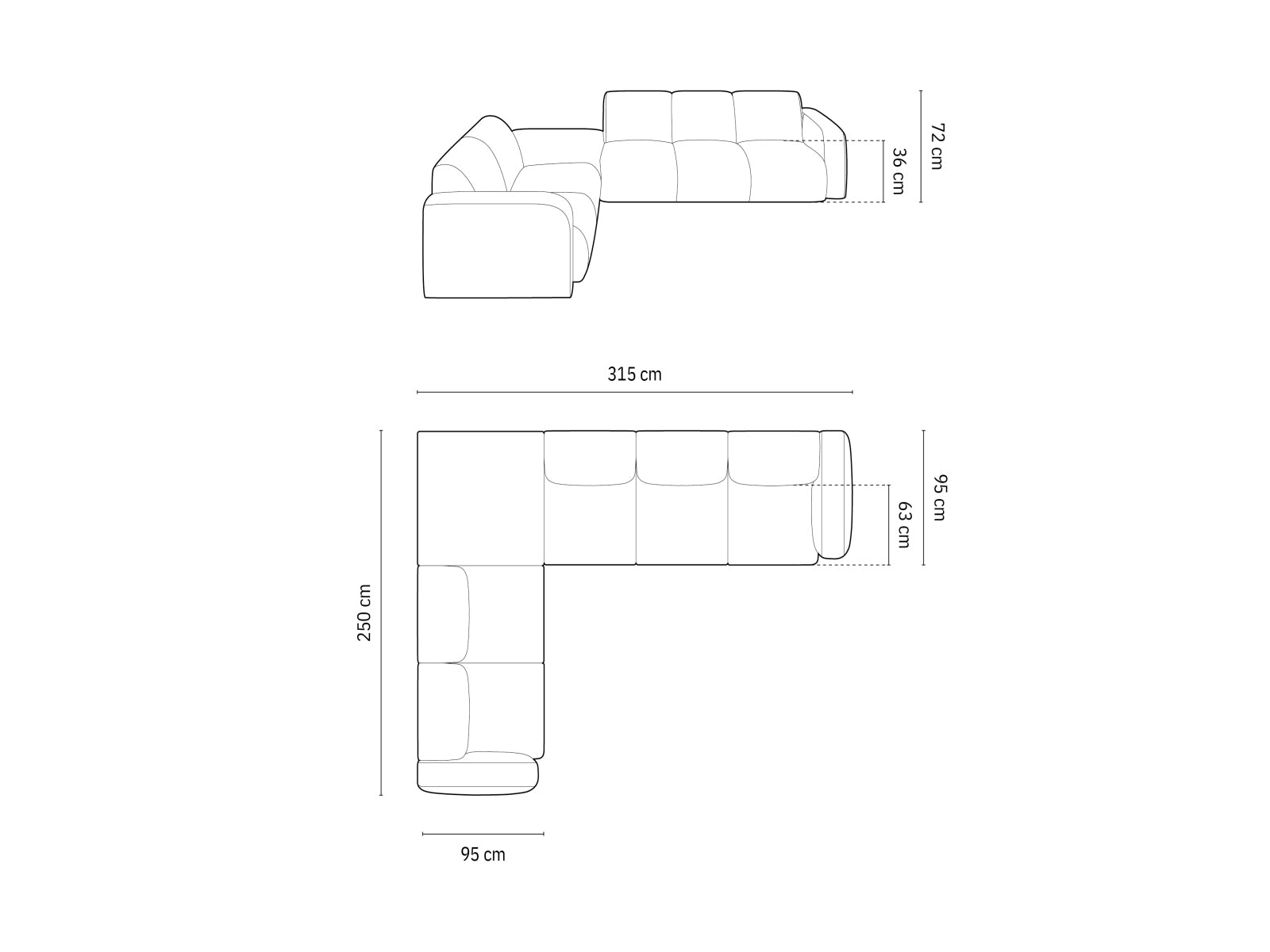 Elegantes Molino Ecksofa links für 6 Personen in zartem Grün, perfekt für entspannte Stunden und geschmackvolle Wohnräume.