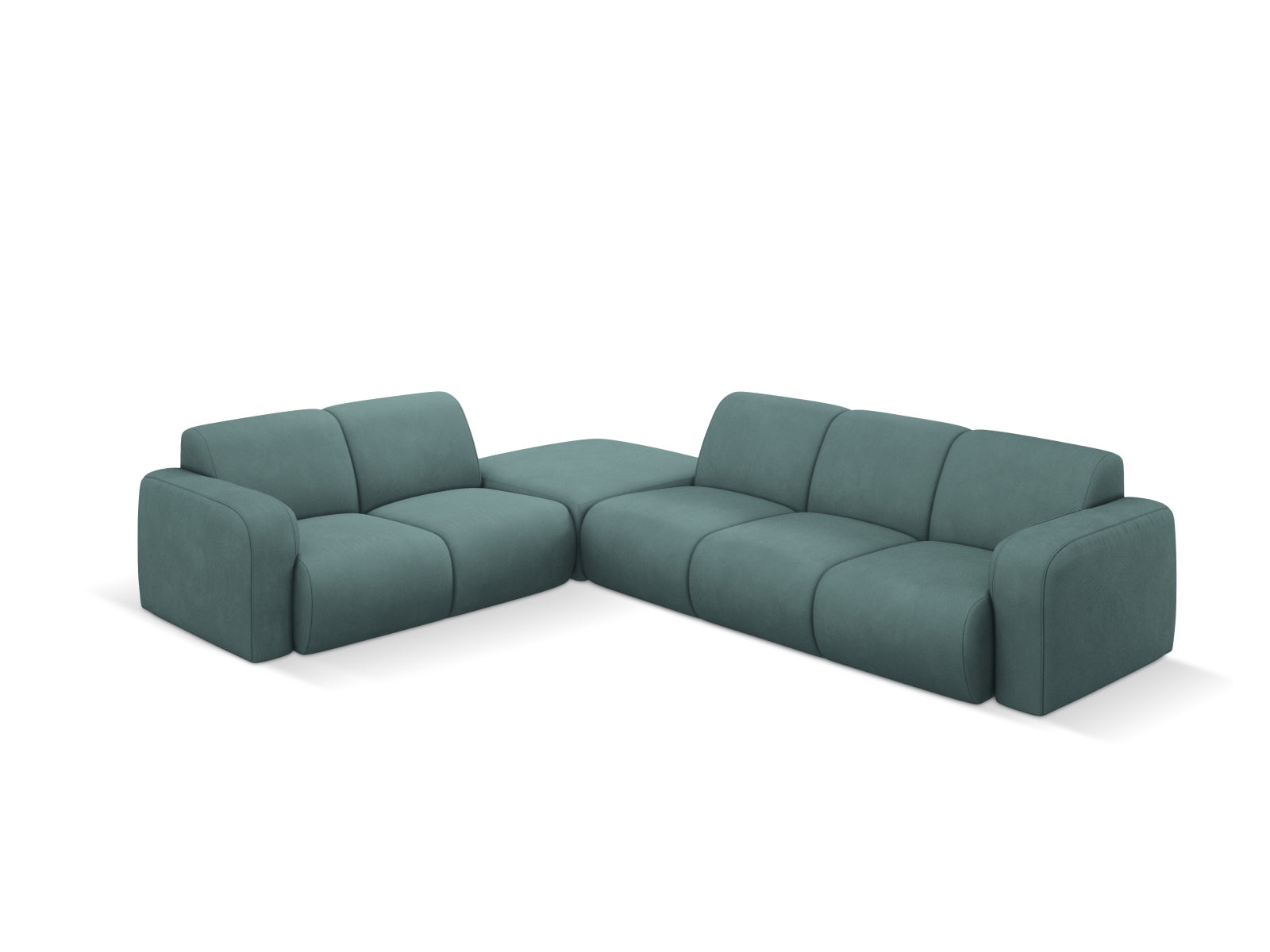 Stylisches Molino Ecksofa links für 6 Personen in einem eleganten Sea Green-Ton, ideal für moderne Wohnräume.