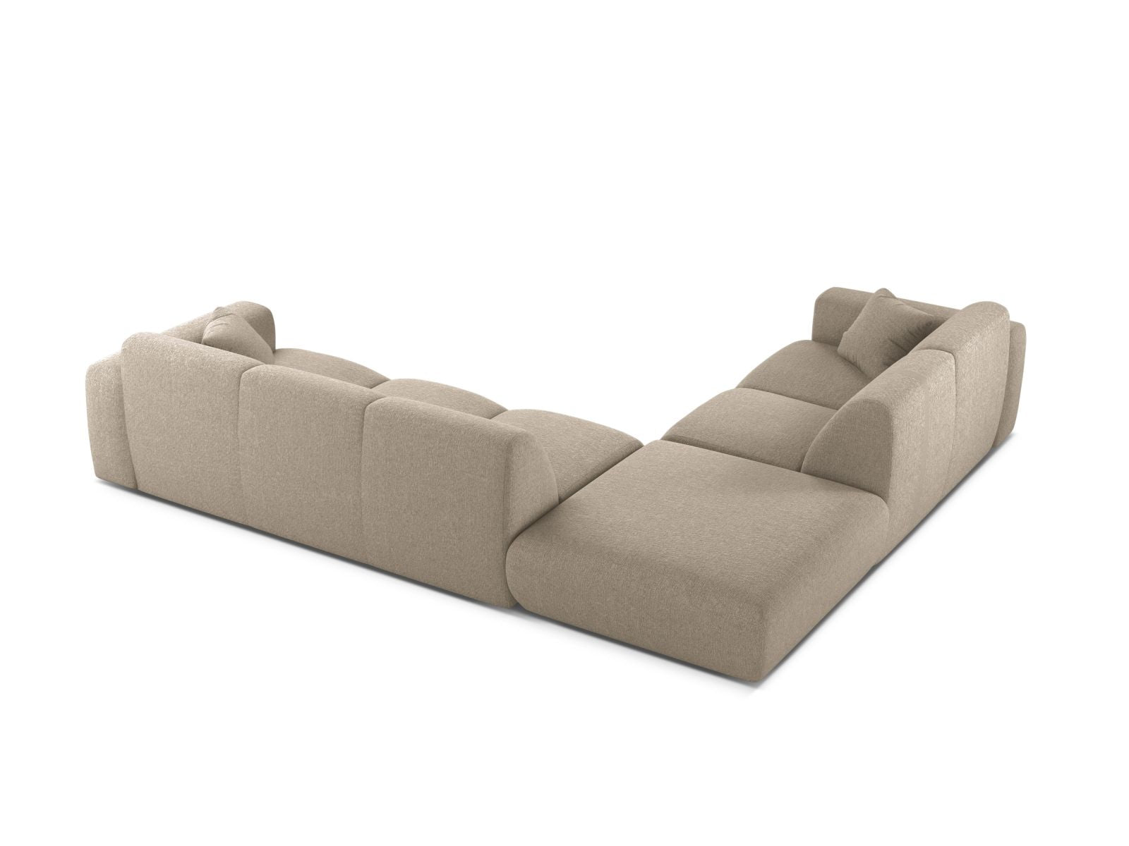 Elegantes 6-Sitzer Ecksofa links Molino in hochwertigem Dunkelbeige, ideal für gesellige Abende und modernes Wohndesign.