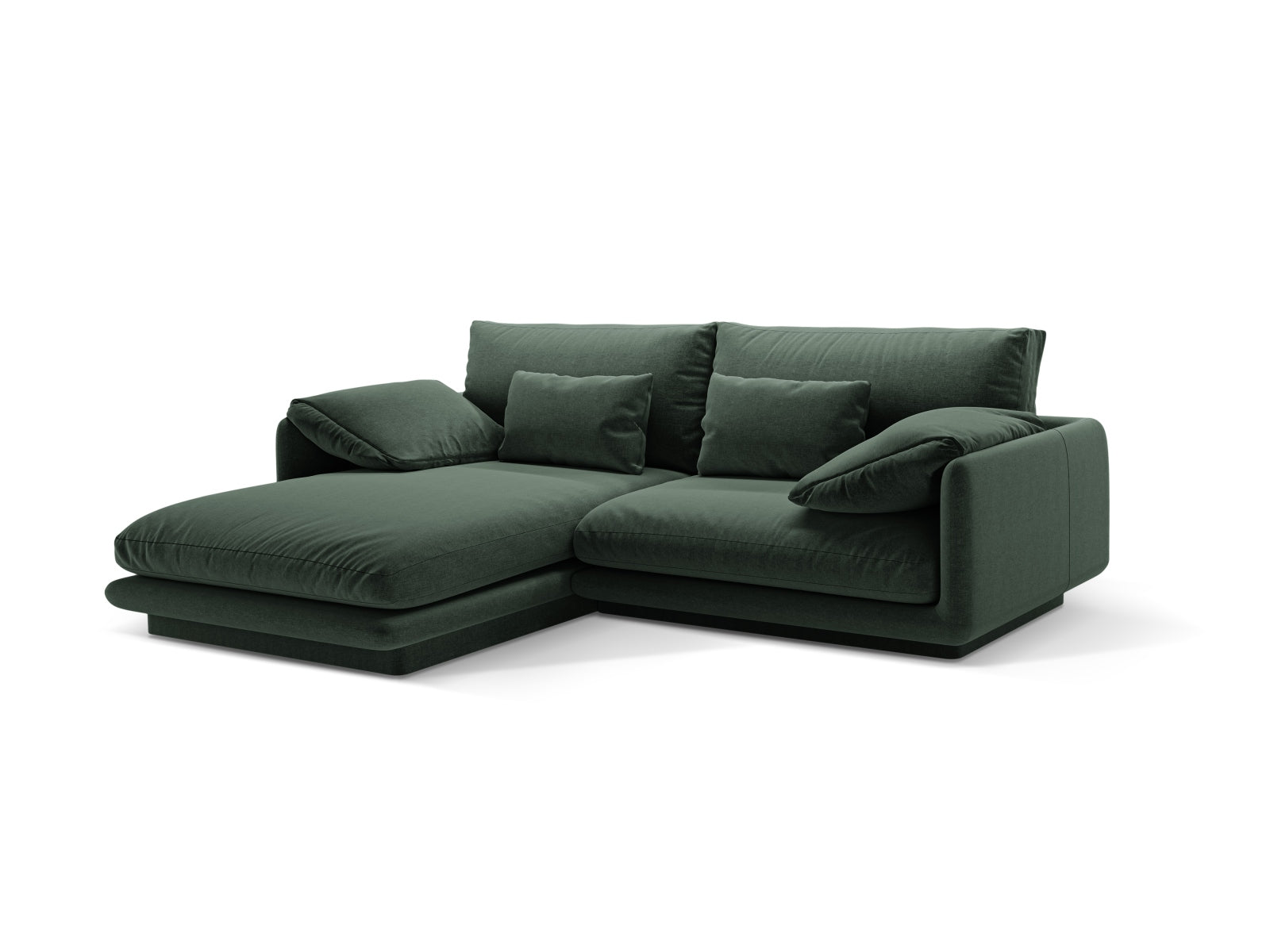 Elegantes Torino Ecksofa links in Moss Green, 3-Sitzer von Micadoni, ideal für stilvolle Wohnräume. Perfekte Kombination aus Komfort und Design.