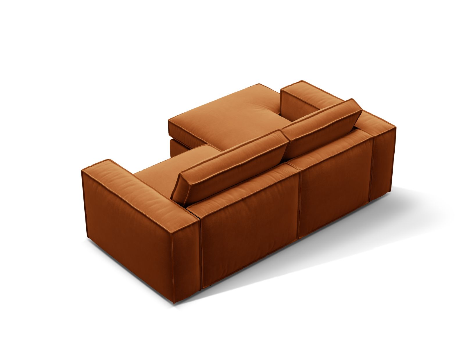 Elegantes 2-Sitzer Ecksofa links Pola in ansprechendem Terracotta, perfekt für gemütliche Abende und modernes Wohndesign.