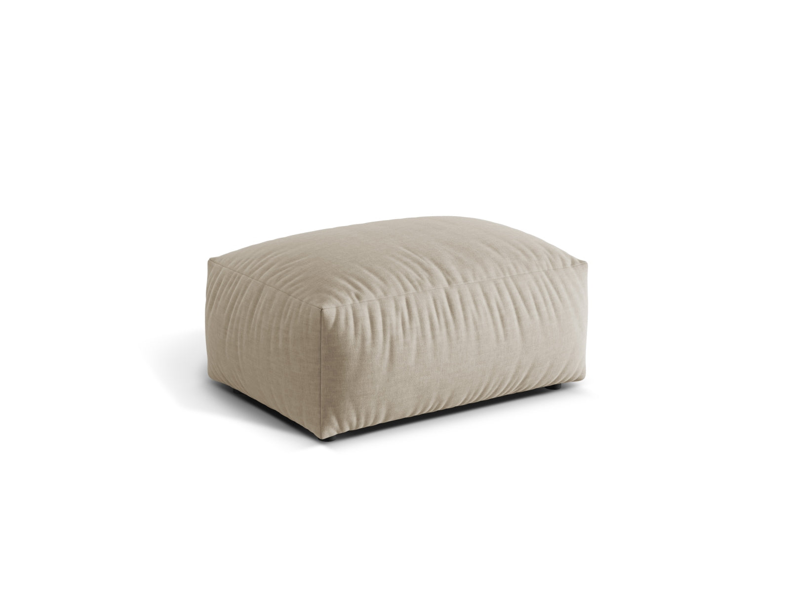 Eleganter Martina Pouf in hellem Beige, ideal für stilvolle Wohnräume. Bequem und vielseitig einsetzbar, perfekt als Sitzgelegenheit oder Fußablage.