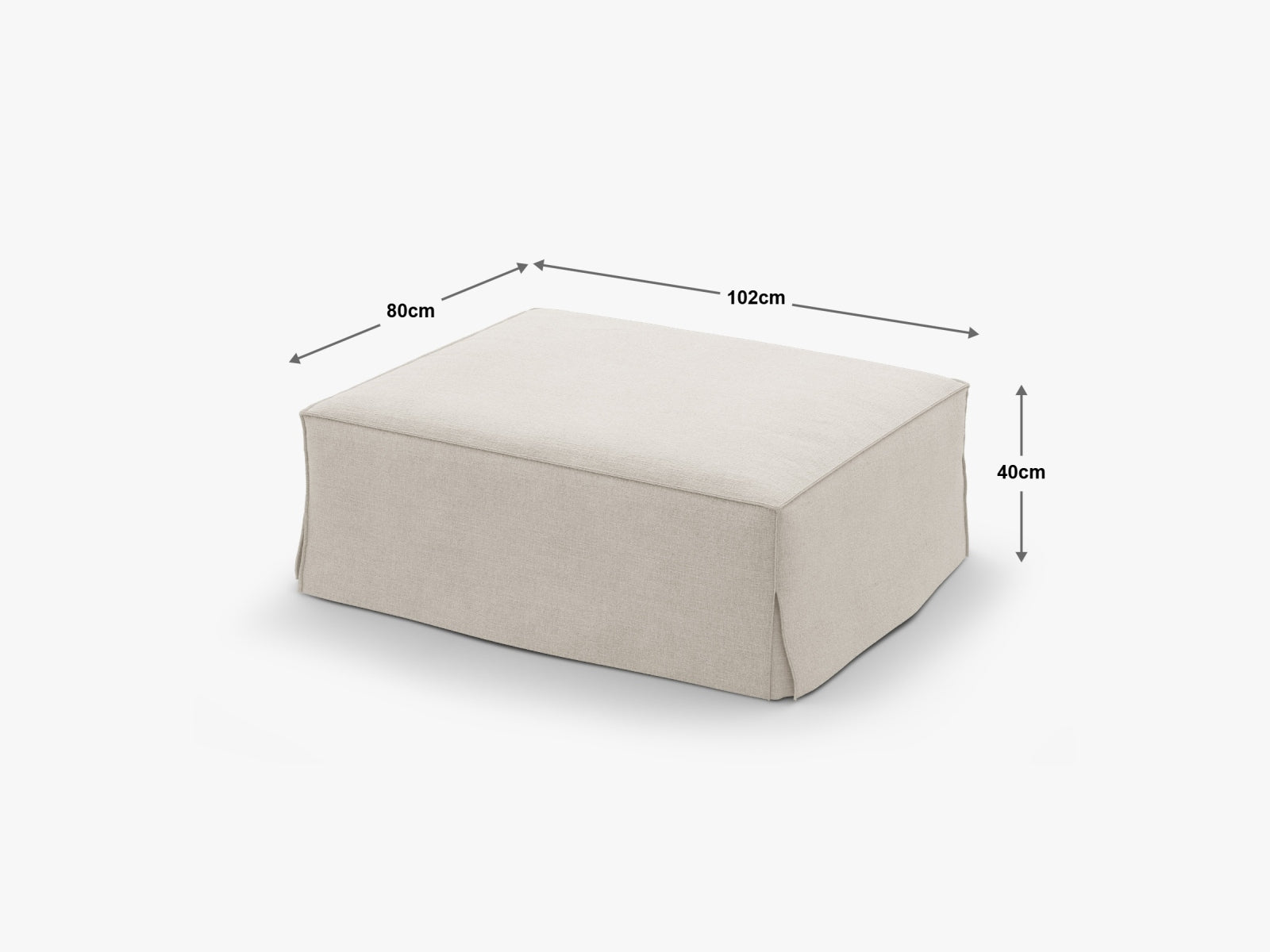 Eleganter Jodie Pouf 1 Sitzer in Cherrywood-LINS, ideal für zeitgemäße Wohnräume. Teil der flexiblen Sofakollektion von Micadoni.