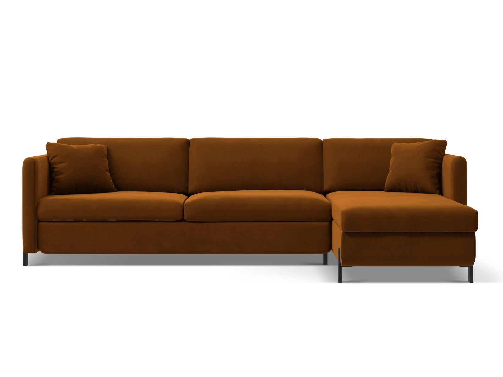 Gloria Velour Ecksofa rechts mit Schlaffunktion und Stauraum 5 Sitzer in Brown-Salvador präsentiert im Onlineshop von KAQTU Design AG. Bettsofa rechts ist von Micadoni