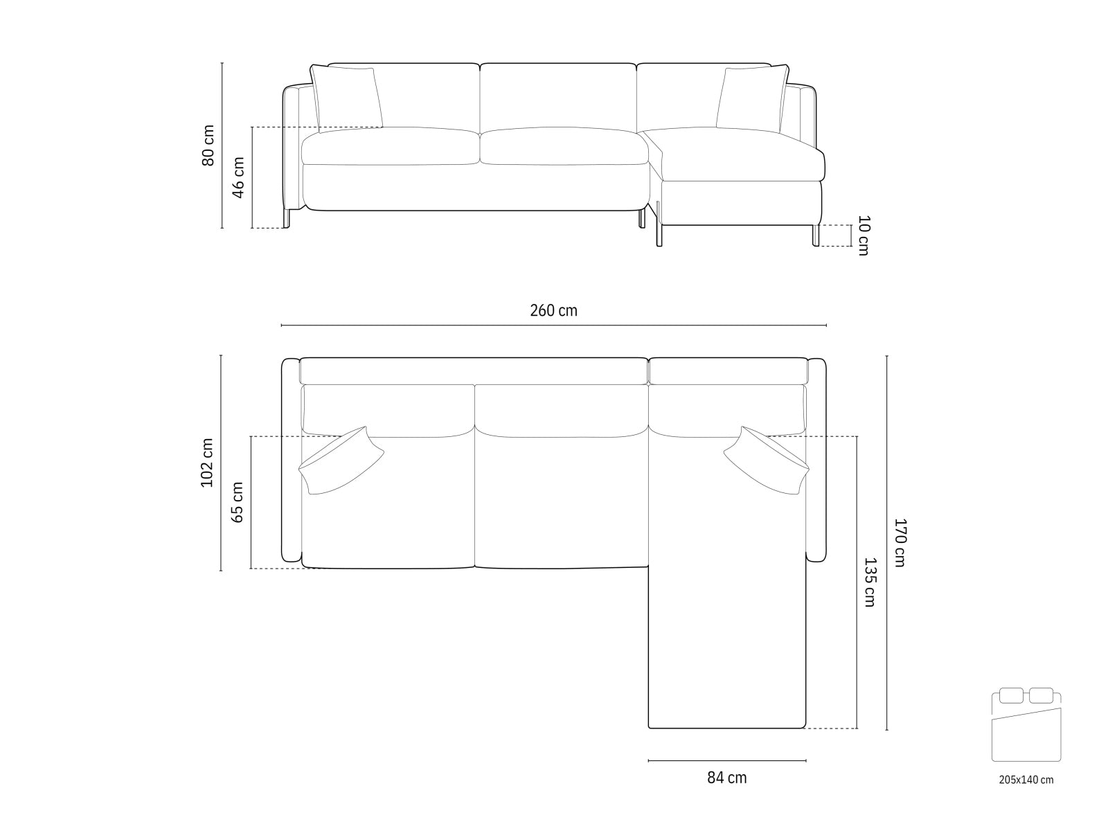 Stylisches 4-Sitzer Ecksofa Gloria in Blau, rechts, bietet komfortable Schlaffunktion und cleveren Stauraum für vielseitige Nutzung.