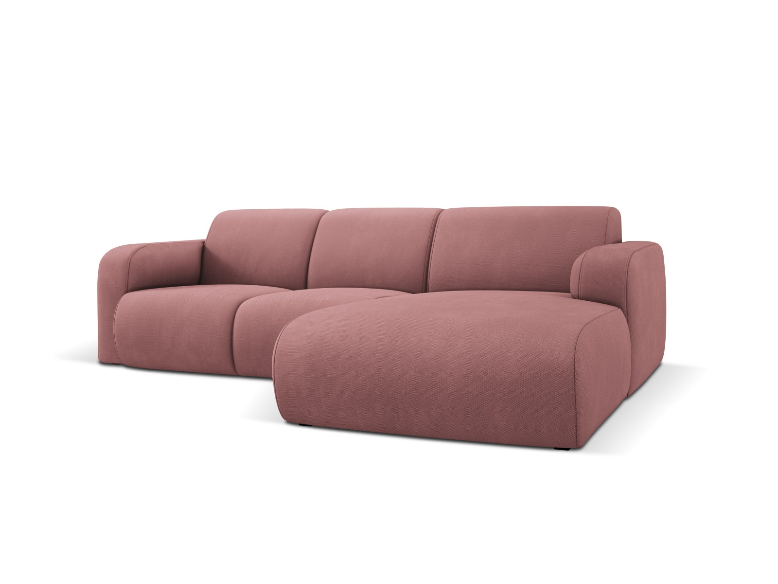 Elegantes Molino Ecksofa in Pink-Rebel, 4-Sitzer, perfekt für stilvolle Wohnzimmer, vereint Komfort und modernes Design.