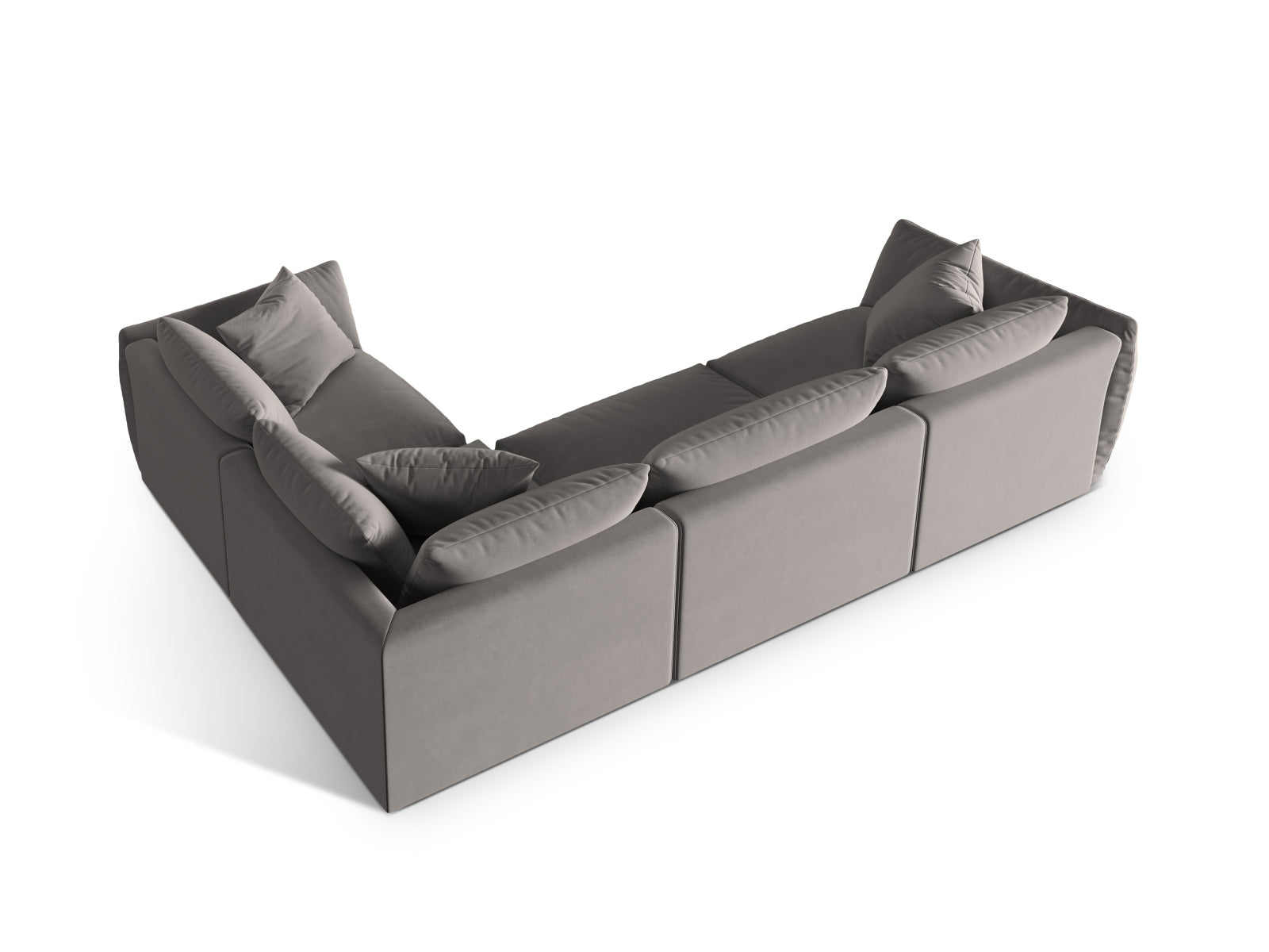Elegantes Chris Velour Ecksofa rechts, 4-Sitzer, vereint zeitgemäßes Design mit behaglicher Sitzqualität für Ihr Zuhause.