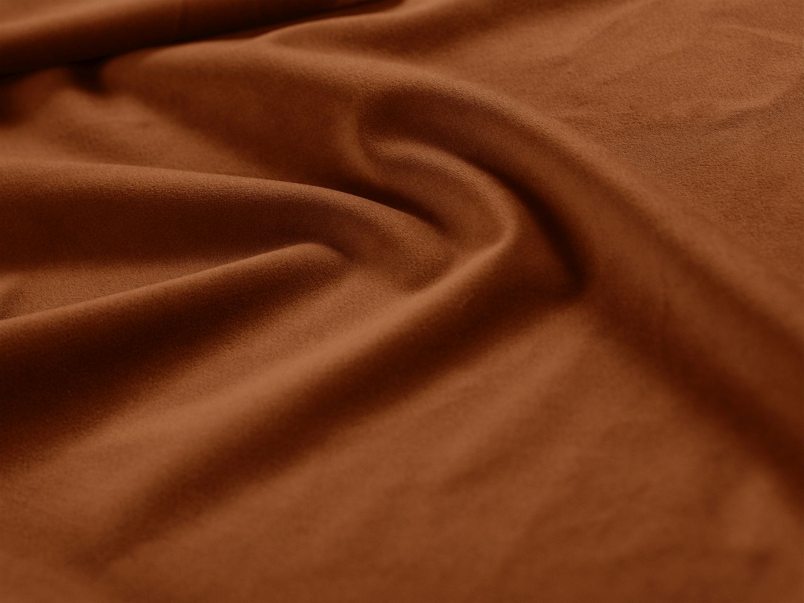 Modernes Molino Velour Ecksofa in warmem Terracotta, perfekt für gesellige Runden und stilvolle Wohnräume, erhältlich bei Micadoni.