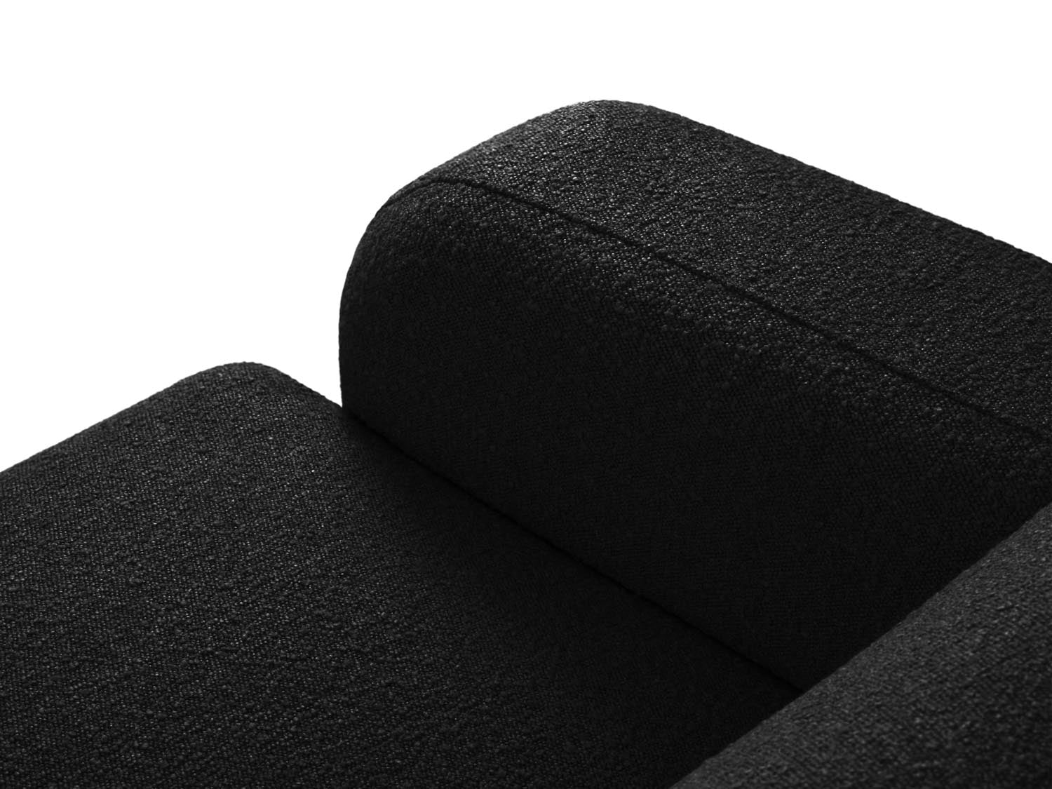 Stilvolles Molino Boucle Ecksofa rechts für 6 Personen in edlem Black-Baloo, perfekt für zeitgemäße und gemütliche Wohnambiente.