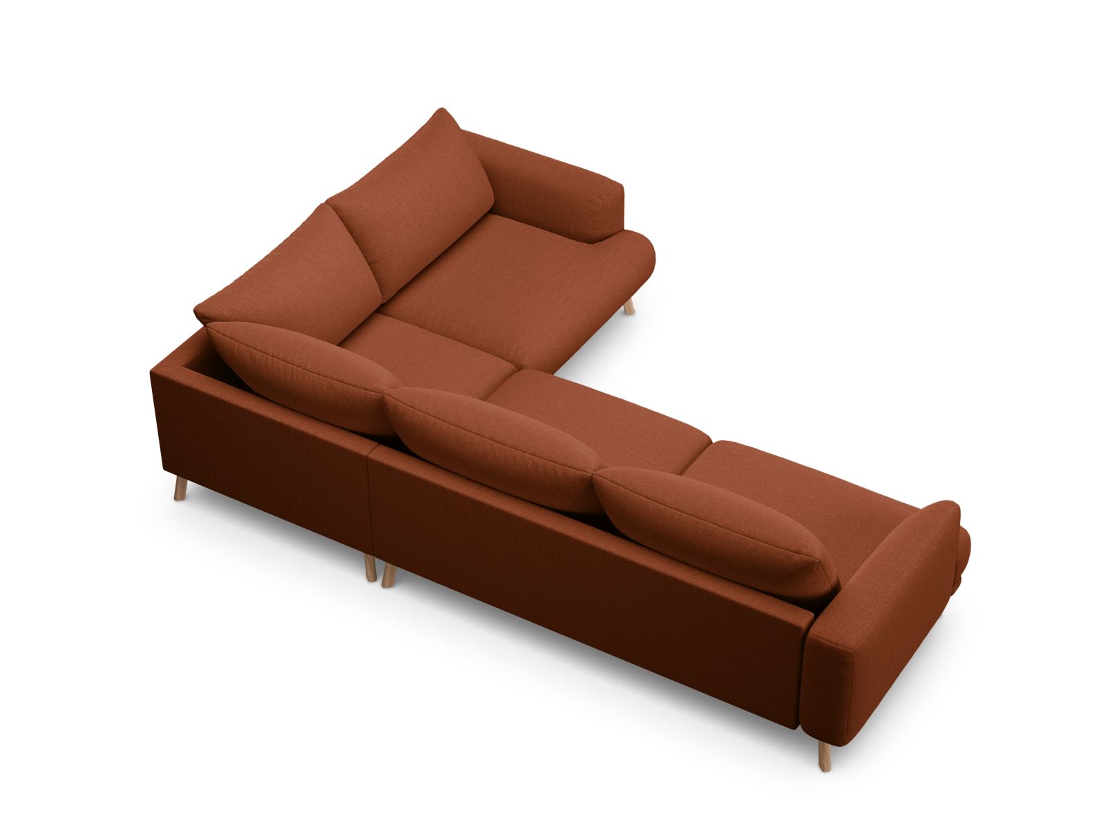 Elegantes 4-Sitzer Ecksofa rechts Naomi im Brick-Liberty Design, ideal für gemütliche Abende und stilvolle Wohnräume.