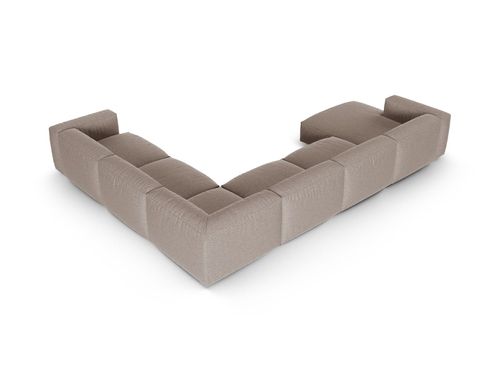 Geräumiges Ecksofa Martina in Dunkelbeige, perfekt für gesellige Abende mit Freunden und Familie, bietet stilvollen Komfort für bis zu 6 Personen.