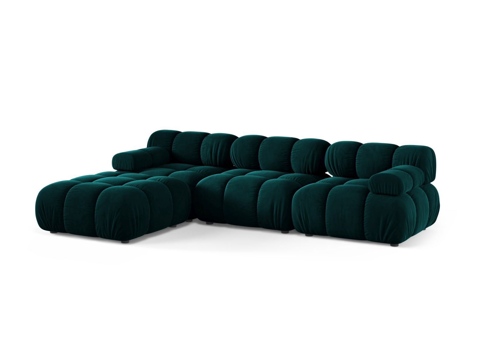 Elegantes 4-Sitzer Sofa Bellis in tiefem Petrol, ideal für stilvolle Wohnräume. Modular und vielseitig einsetzbar, von Micadoni.