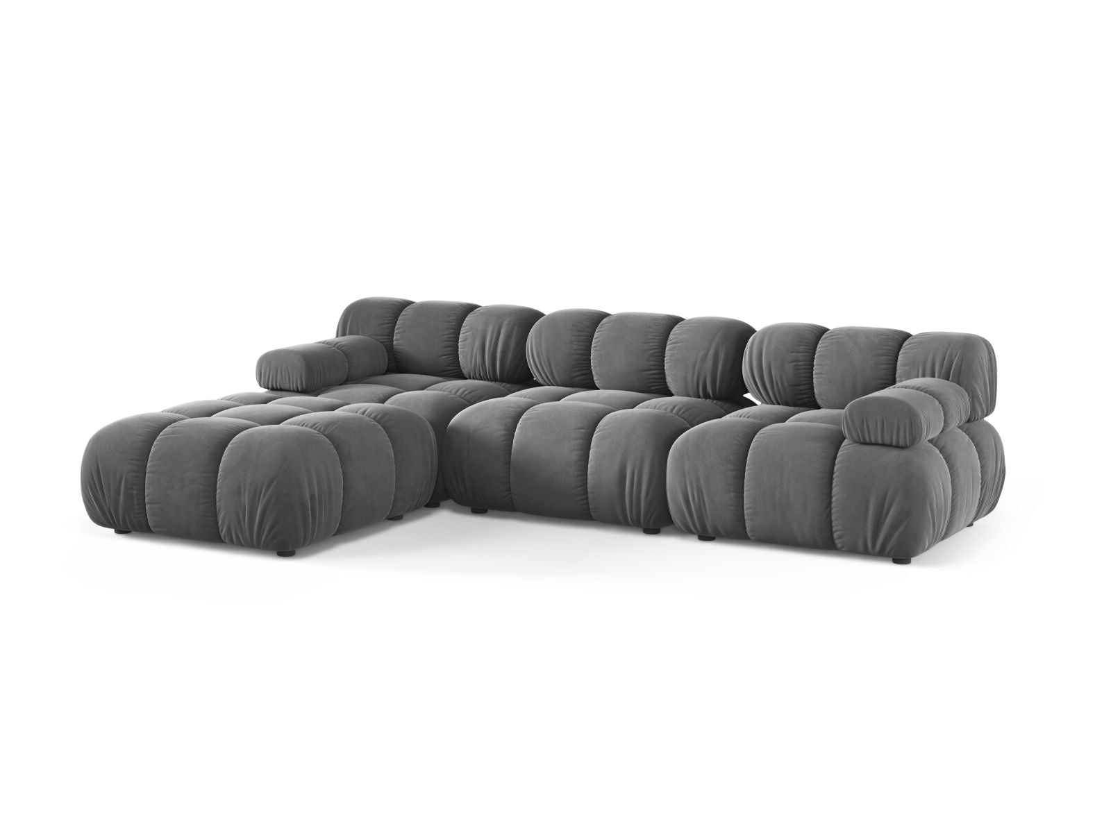 Elegantes 4-Sitzer Modular Sofa Bellis in hellem Grau, ideal für stilvolle Wohnräume, erhältlich bei KAQTU Design AG.