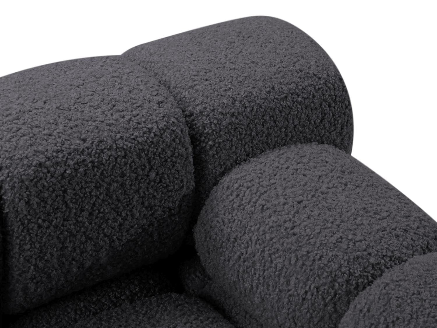 Elegantes Bellis Boucle Sofa in Graphit, linksseitig, 4-Sitzer, 94 cm, ideal für stilvolle Wohnräume, erhältlich bei Micadoni.